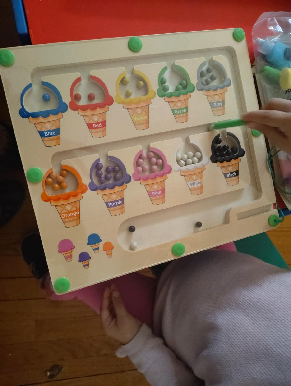 Magnetic Color & Number Maze - Montessori Wooden Color Matching Learning Counting Puzzle Board - Toddler Fine Motor Skills Toys for Boys Girls 2 3 4 Years Old customer photo 2