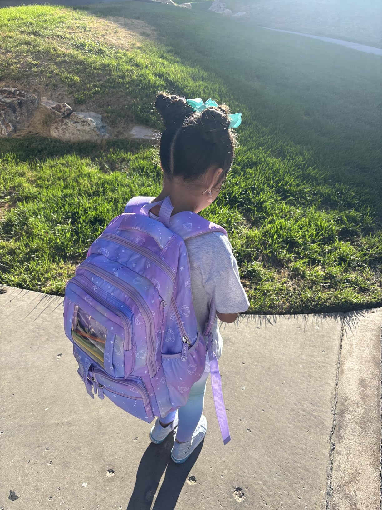 Kids Backpack for Girls - School Bags for Middle School Students - Book Bag for Elementary Primary - Kawaii Ita Backpack - Purple customer photo 1