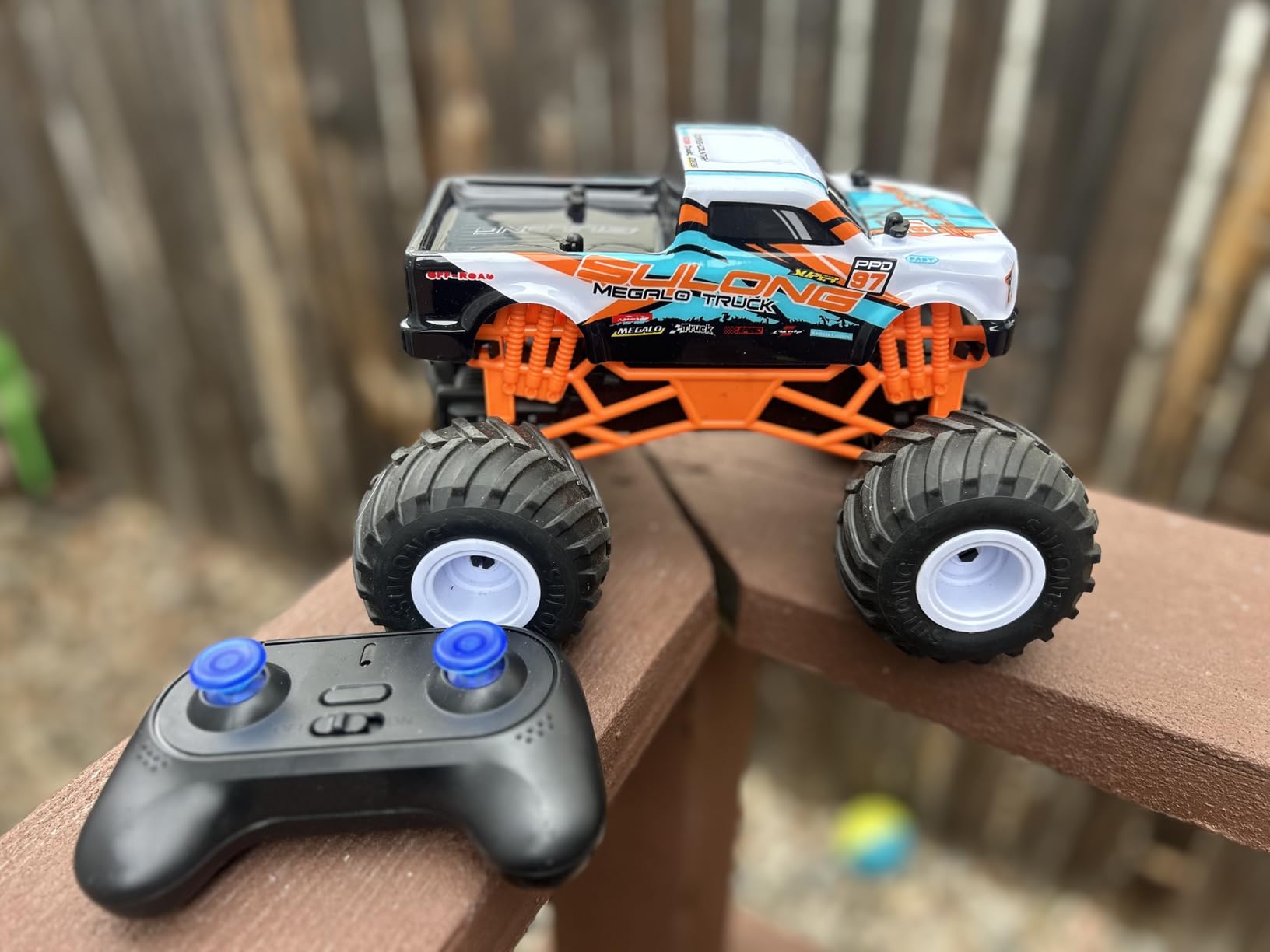 Remote Control Car, 1:16 Scale RC Monster Truck for Boys, 2.4 GHz All Terrain RC Cars for Boys Girls 4-7 8-12, 20 Km/h Off Road RC Truck, Christmas Birthday Gift for Kids and Adult, Orange customer photo 1