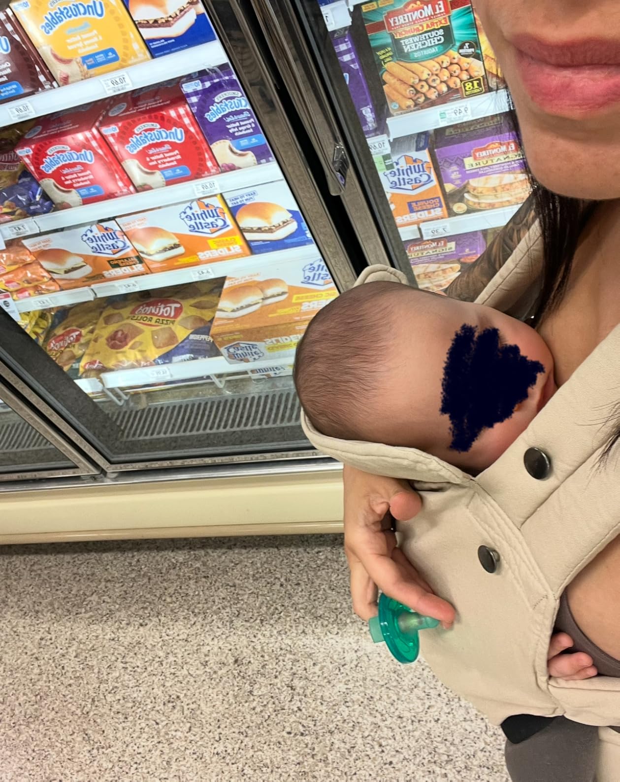 Momcozy Baby Carrier - Ergonomic, Cozy and Lightweight Carrier for 7-45lbs, Effortless to Put On, Ideal for Hands-Free Parenting, Enhanced Lumbar Support, Purehug for Infant to Toddler, Khaki customer photo 2