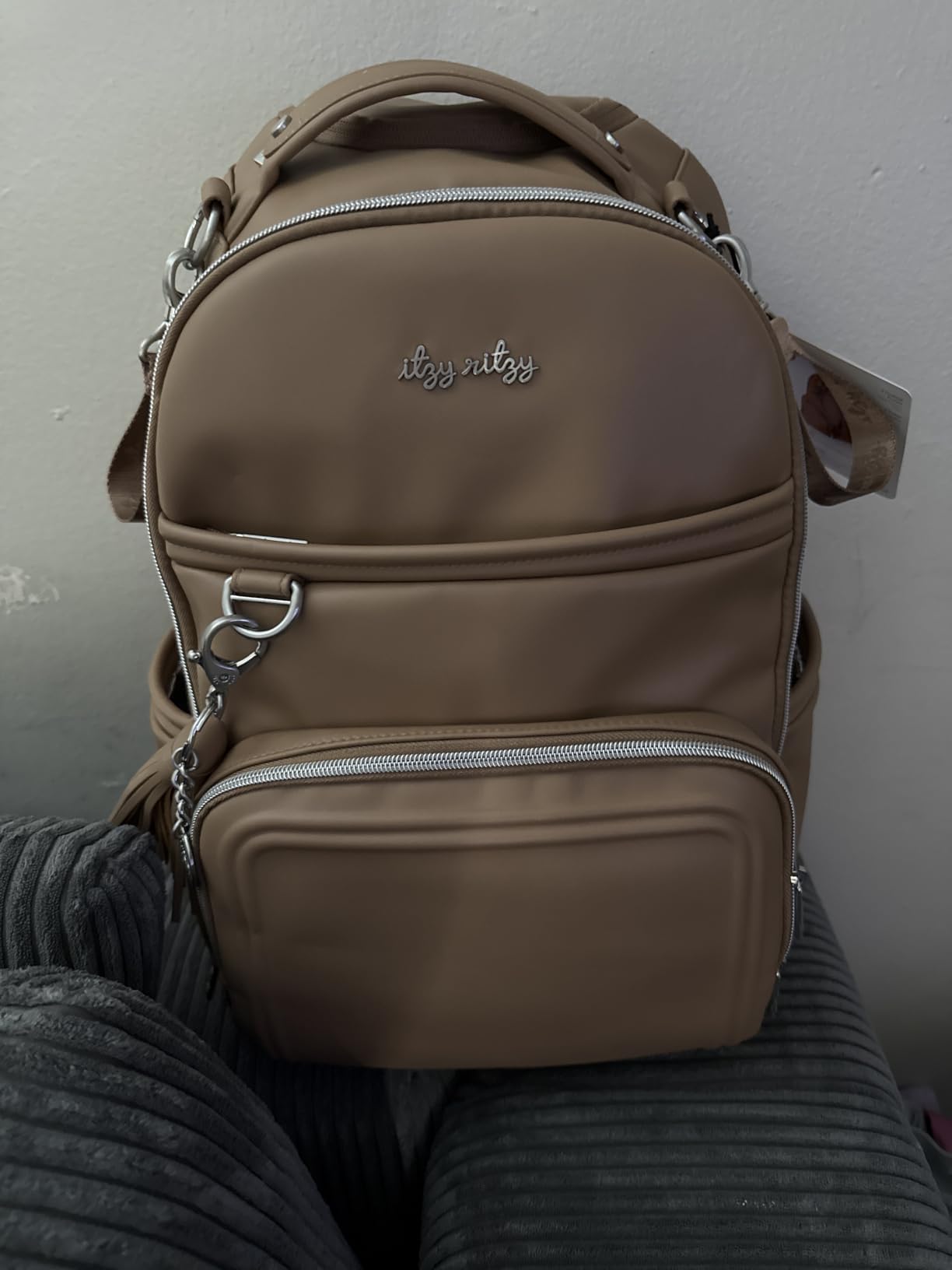 Itzy Ritzy Diaper Bag Backpack - Large Capacity Boss Plus Baby Backpack Diaper Bag Featuring 19 Pockets, Changing Pad, Stroller Clips, and Comfortable Straps (Chai) customer photo 1