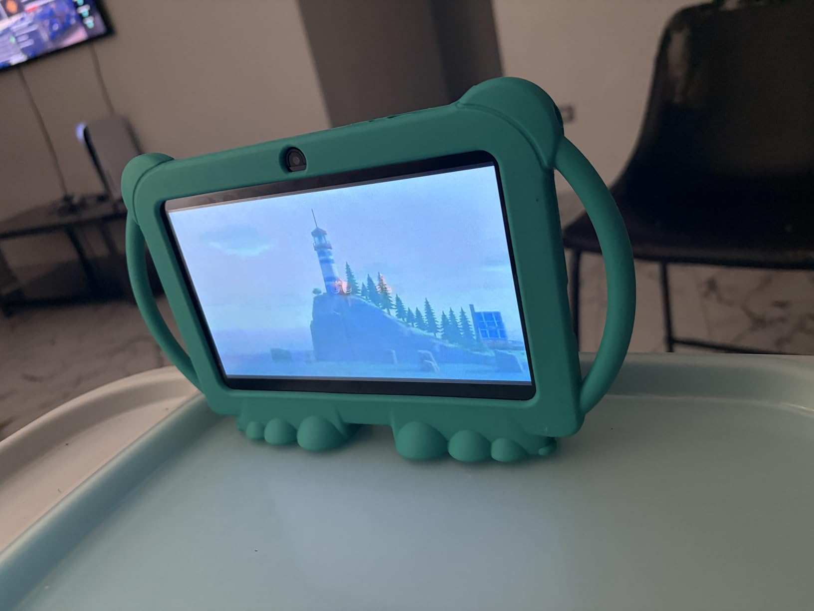 Kids Tablet 7 inch Android 12.0 for Toddler, 4GB RAM 32GB ROM Bluetooth IPS Screen Parental Control Dual Camera Shockproof Case for Educational Games, Blue customer photo 1