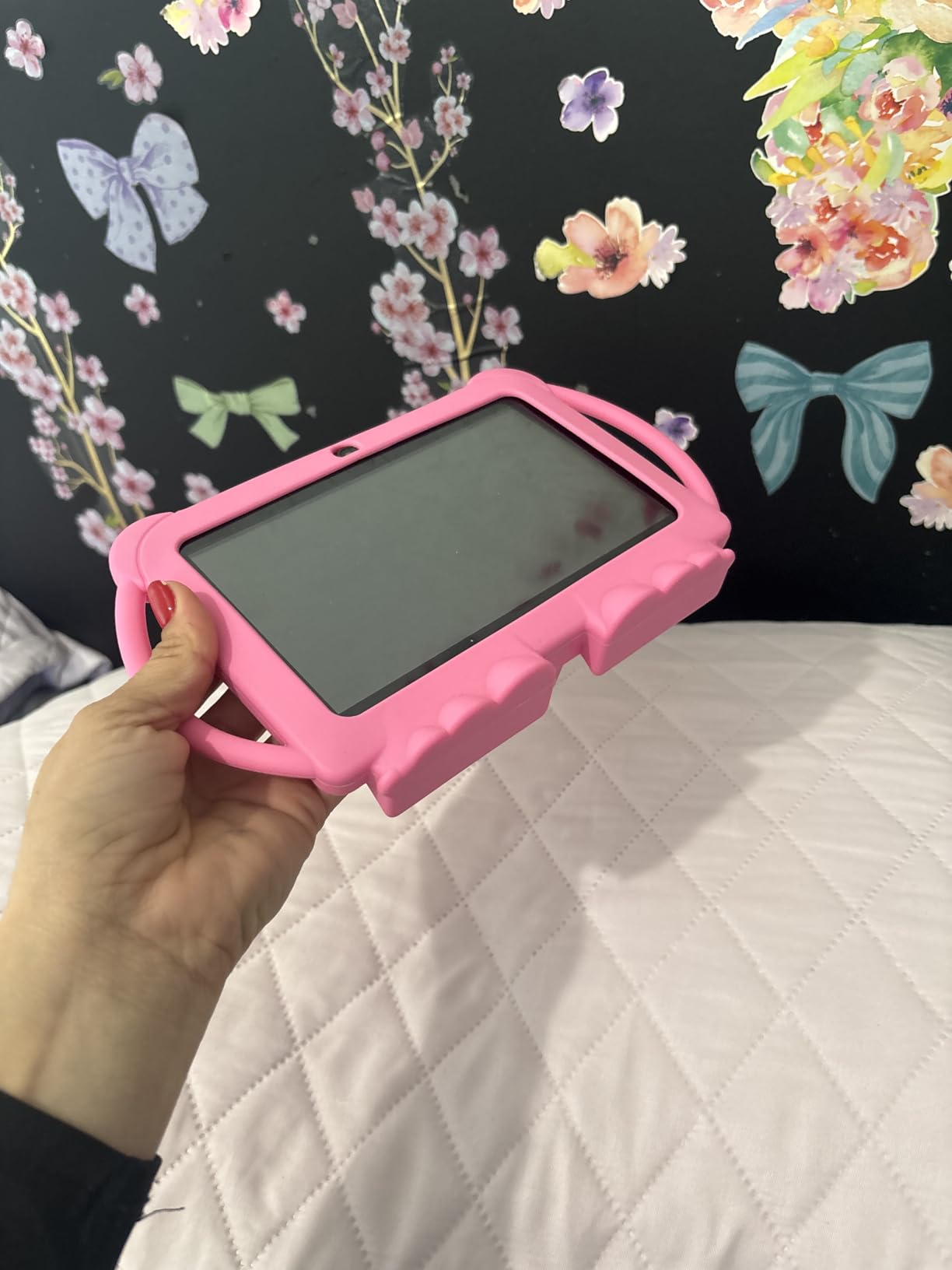 Kids Tablet 7 inch Android 12.0 for Toddler, 4GB RAM 32GB ROM Bluetooth IPS Screen Parental Control Dual Camera Shockproof Case for Educational Games, Blue customer photo 2