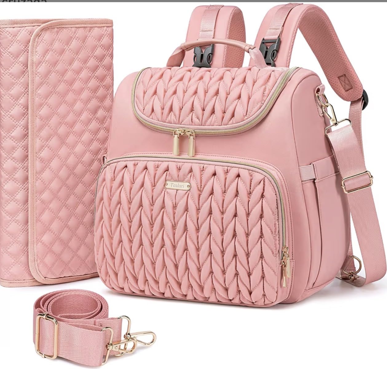 4 in 1 Convertible Diaper Bag Backpack, Waterproof Baby Diaper Bag with Changing Pad, Converts into Baby Tote Bag, Diaper Backpack, Stroller Bag and Crossbody Diaper Bag customer photo 1