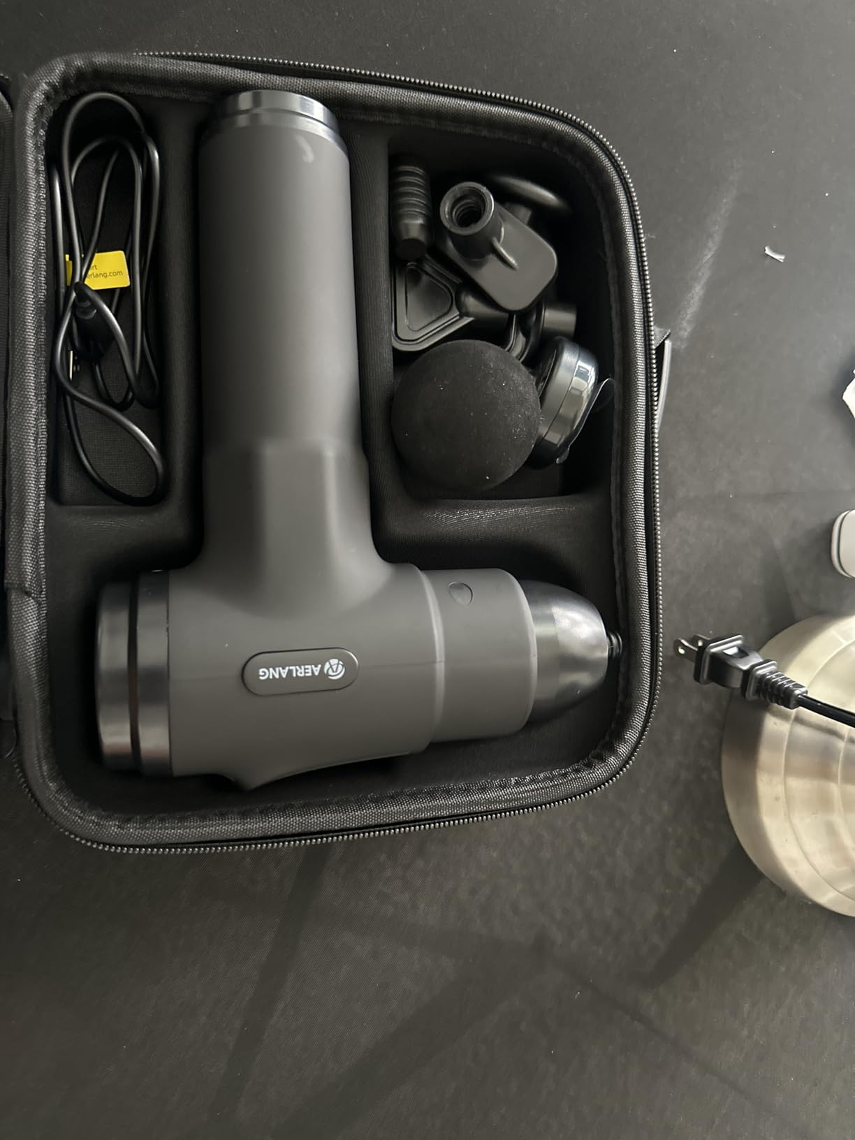 AERLANG Massage Gun with Heat Deep Tissue Back Massager Neck Massager for Pain Relief, Muscle Percussion Massage Gun, Birthday Gifts for Men Women Dad him Handheld Message Gun with 7Heads&Silent customer photo 1