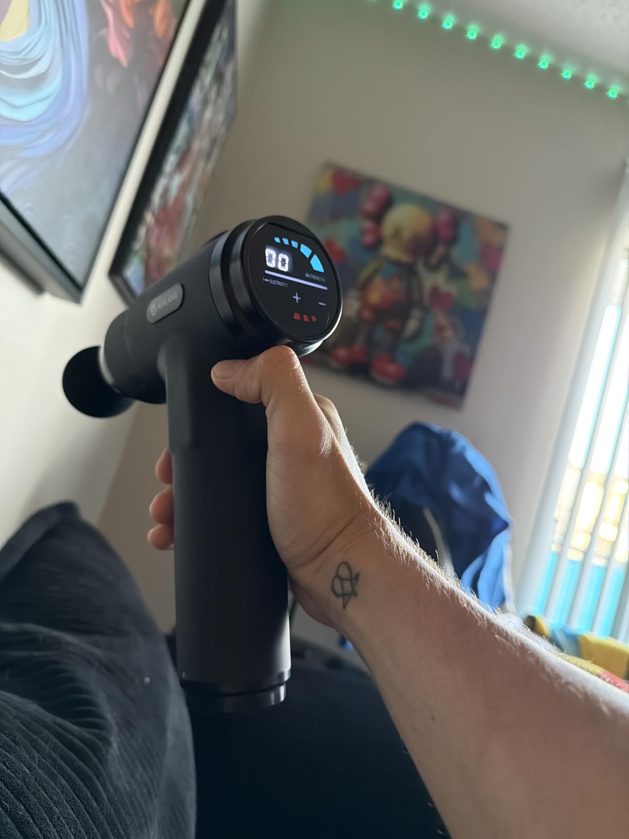 AERLANG Massage Gun with Heat Deep Tissue Back Massager Neck Massager for Pain Relief, Muscle Percussion Massage Gun, Birthday Gifts for Men Women Dad him Handheld Message Gun with 7Heads&Silent customer photo 2