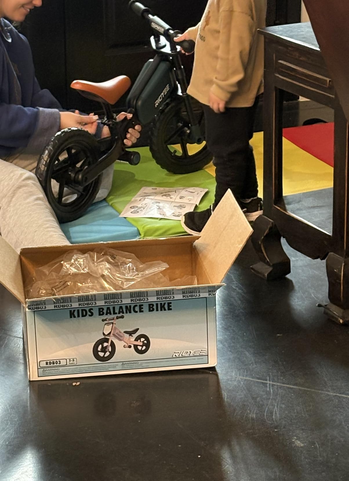 Toddler Balance Bike 2 Year Old, Kids Balance Bike for 2 to 5 Year with Tool-Free Adjustment, Limited Steering, Footrest, Custom Name Plate with Stickers, Gift Bike for 2-3 Boys customer photo 1