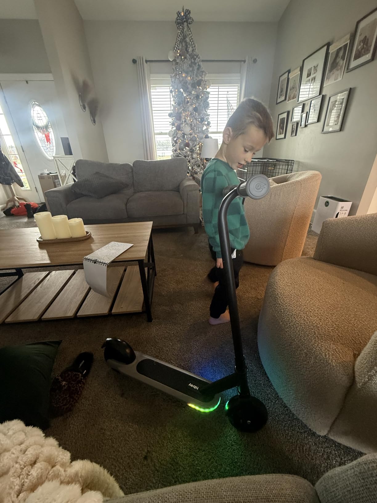 Hiboy ES1/Q2 Lite Electric Scooter with Seat for Kids Ages 4-10, LED Lights, UL Certified, 6.5-9.3 MPH, 40-100W Motor, Easy Control customer photo 1