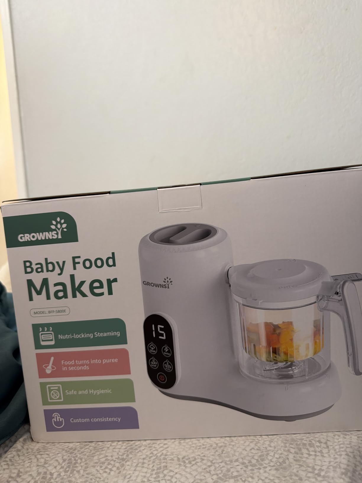 Grownsy Baby Food Maker with Steam Basket, One Step Baby Food Processor Steamer Puree Blender Grinder Mills Machine, Auto Cooking Grinding and Sterili-zing customer photo 1