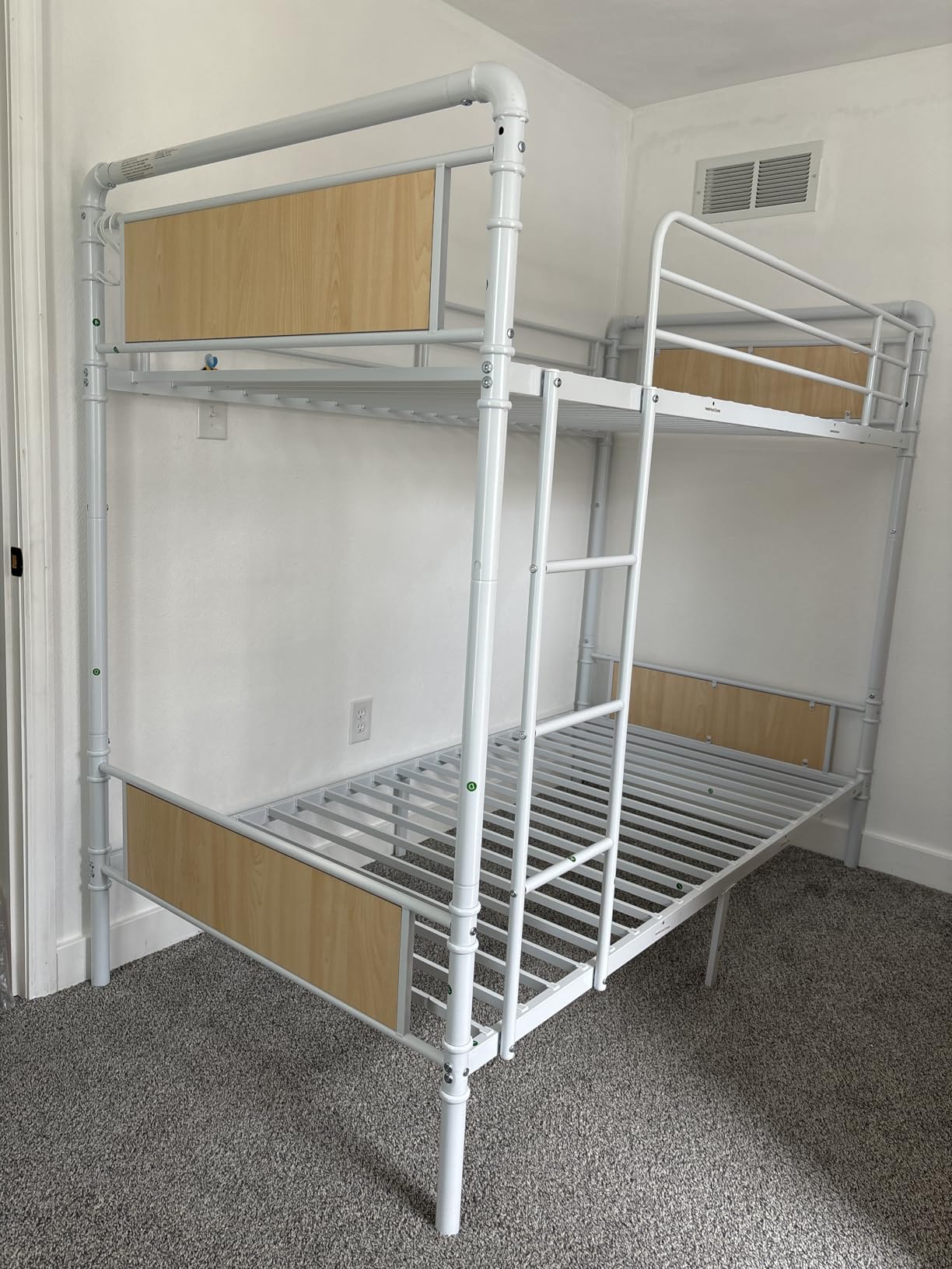 Metal Bunk Bed Twin Over Twin, Industrial Bunkbeds Heavy Duty Bed with Safety Guard Rails and Space-Saving Design, Steel Bed for School, Bedroom (Vintage Brown) customer photo 1