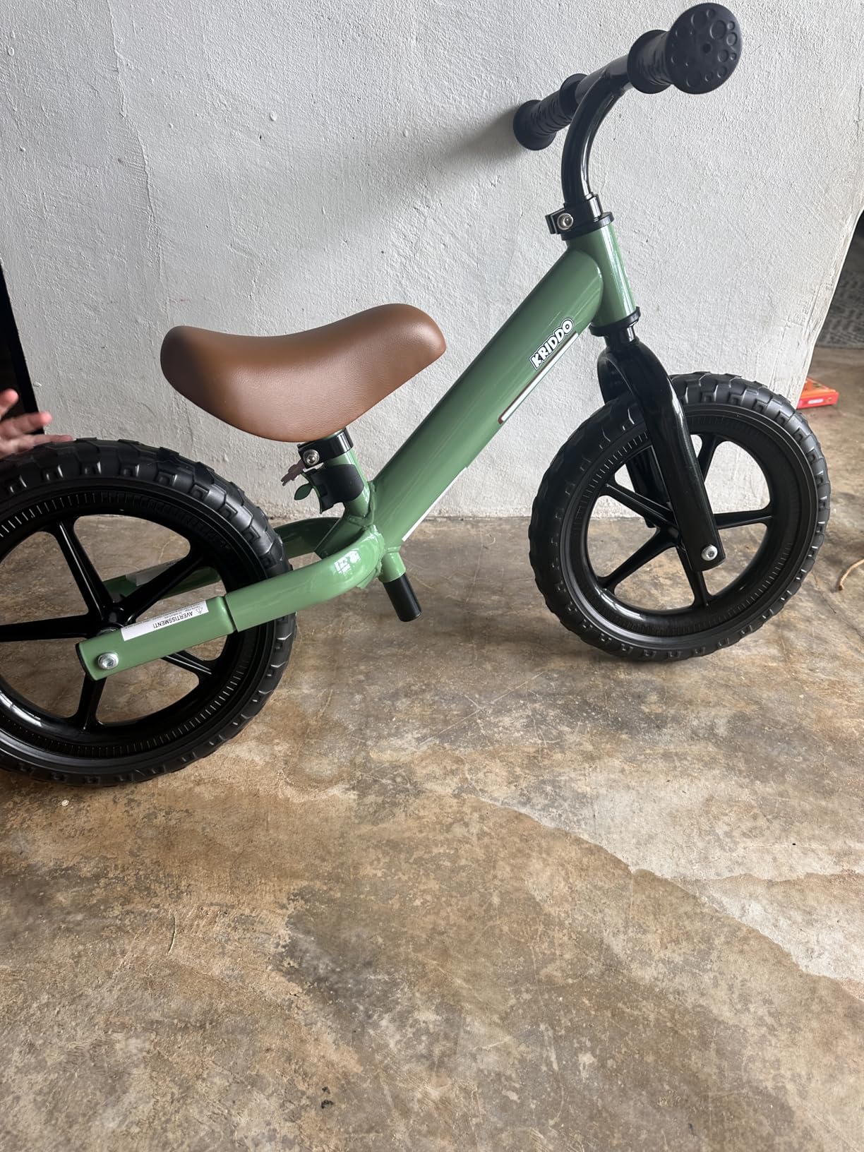 KRIDDO Toddler Balance Bike 2 Year Old, Kids Balance Bike for 2-5 Years Old, Dual Bearing for Smoother Riding, Adorable Plate, Adjustable Seat and Handlebar, Toddler Bike Gifts Age 2-3, Green customer photo 2