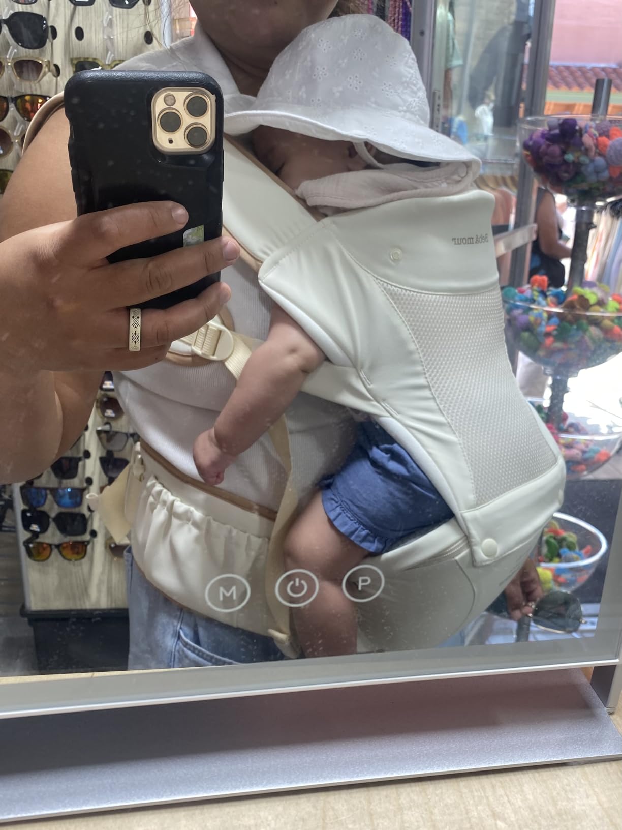 Bebamour Baby Carrier with Hip Seat,All-Position Breathable Mesh Hip Seat & Carrier 0-36Months with Head Hood, 3 PCS Teething Pads, Waist Extender,Storage Bag & Pacifier Case(Khaki) customer photo 1