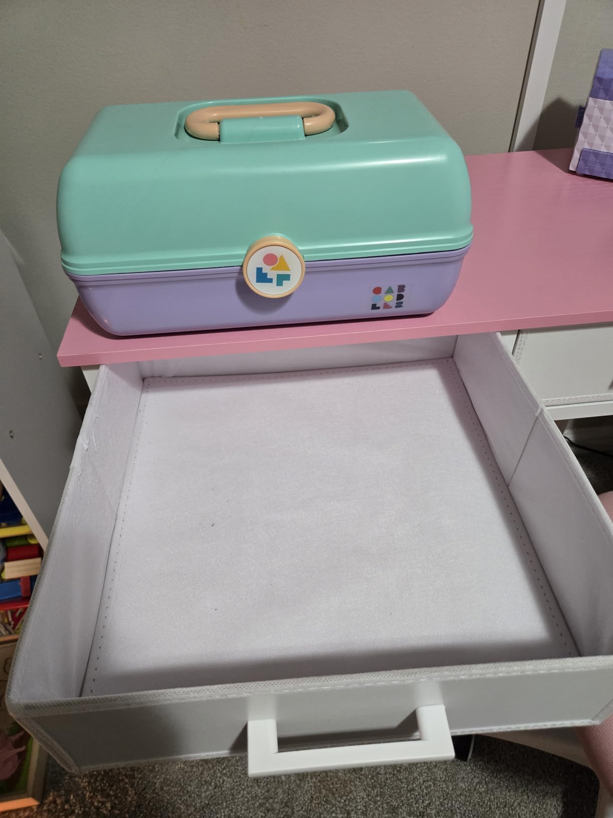 Pamray 32 Inch Small Computer Desk with 2 Drawers for Bedroom Study Writing Home Office Table for Small Spaces Pink customer photo 2