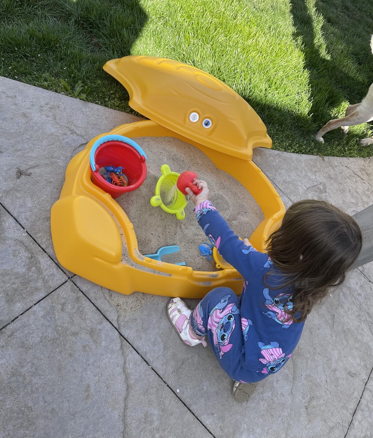 Simplay3 Coastal Crab Fully Assembled Sandbox for Kids, Toddler Outdoor Sand Box with Lid for Playground, Backyard, Ages 1.5 to 5 Years, Made in USA, Red customer photo 1