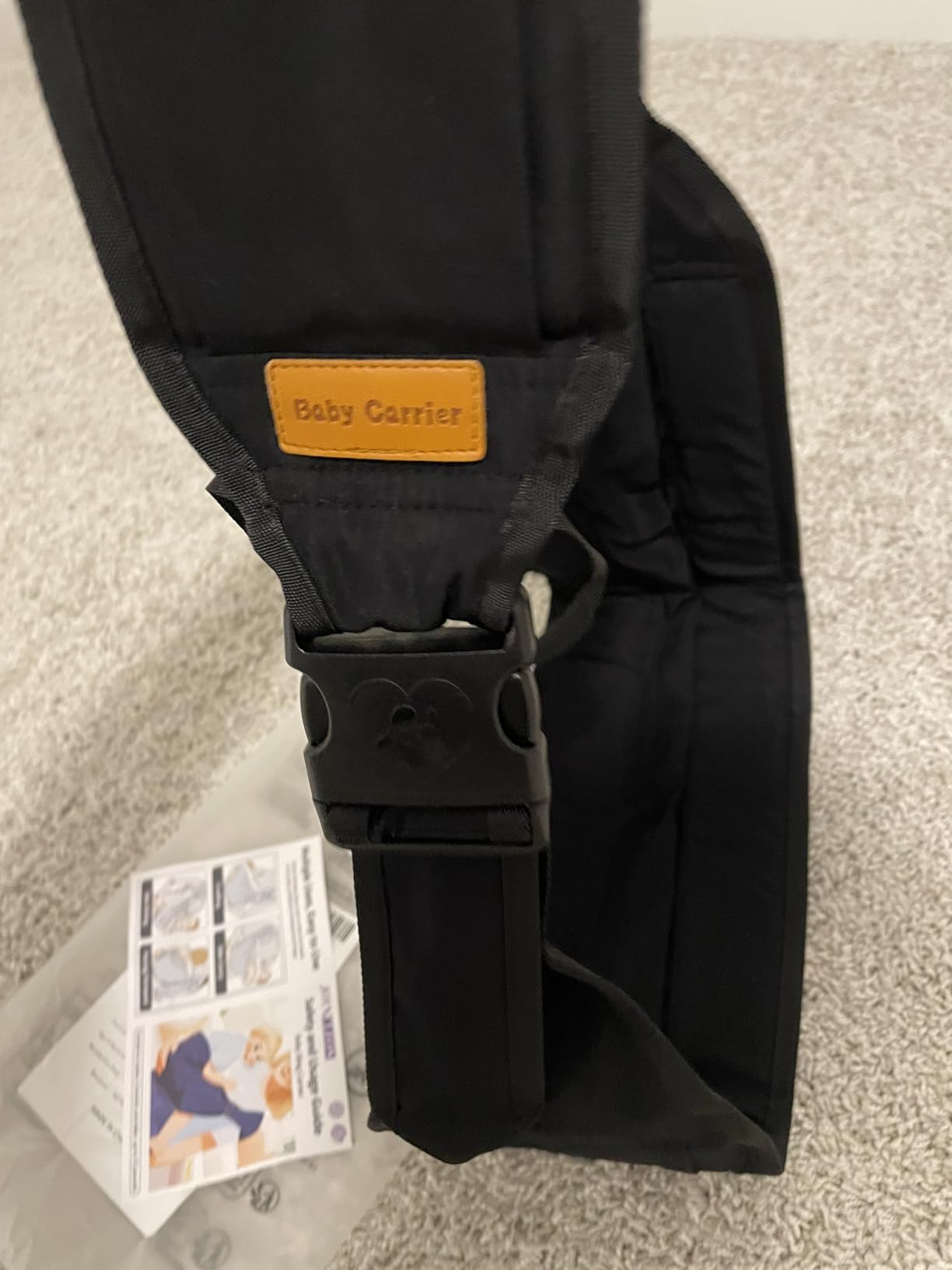 Plus Size Baby Sling Carrier - Baby Carrier Extended Adjustable Design for Larger Kids, Breathable Anti-Slip Support up to 45 lbs, ASTM Certified (Plus-Black) customer photo 2