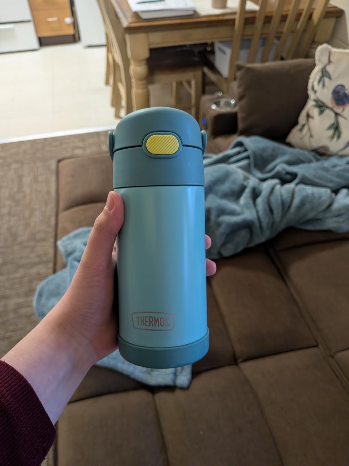 THERMOS FUNTAINER Water Bottle with Straw - 12 Ounce - Kids Stainless Steel Vacuum Insulated Water Bottle with Lid, Construction customer photo 2
