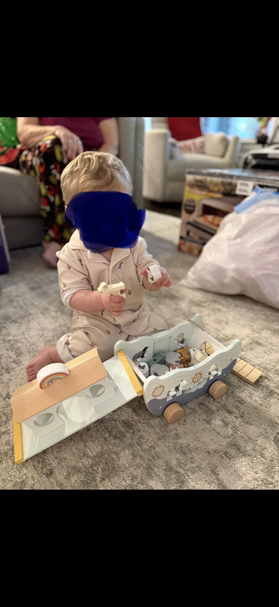 Joyreal Wooden Noah's Ark Toy for 1 Year Old Baby Boy and Girl - Montessori Educational Toy with Animal Shape Sorter customer photo 2