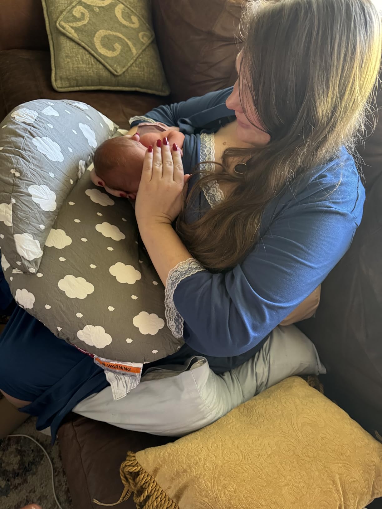 Momcozy Original Nursing Pillow for Breastfeeding-Innovative Safety Guard - Wider Feeding Pillows for More Support for Mom & Baby- Easier Nursing & Hand Free- Fit for All, Removable Cotton Cover customer photo 1