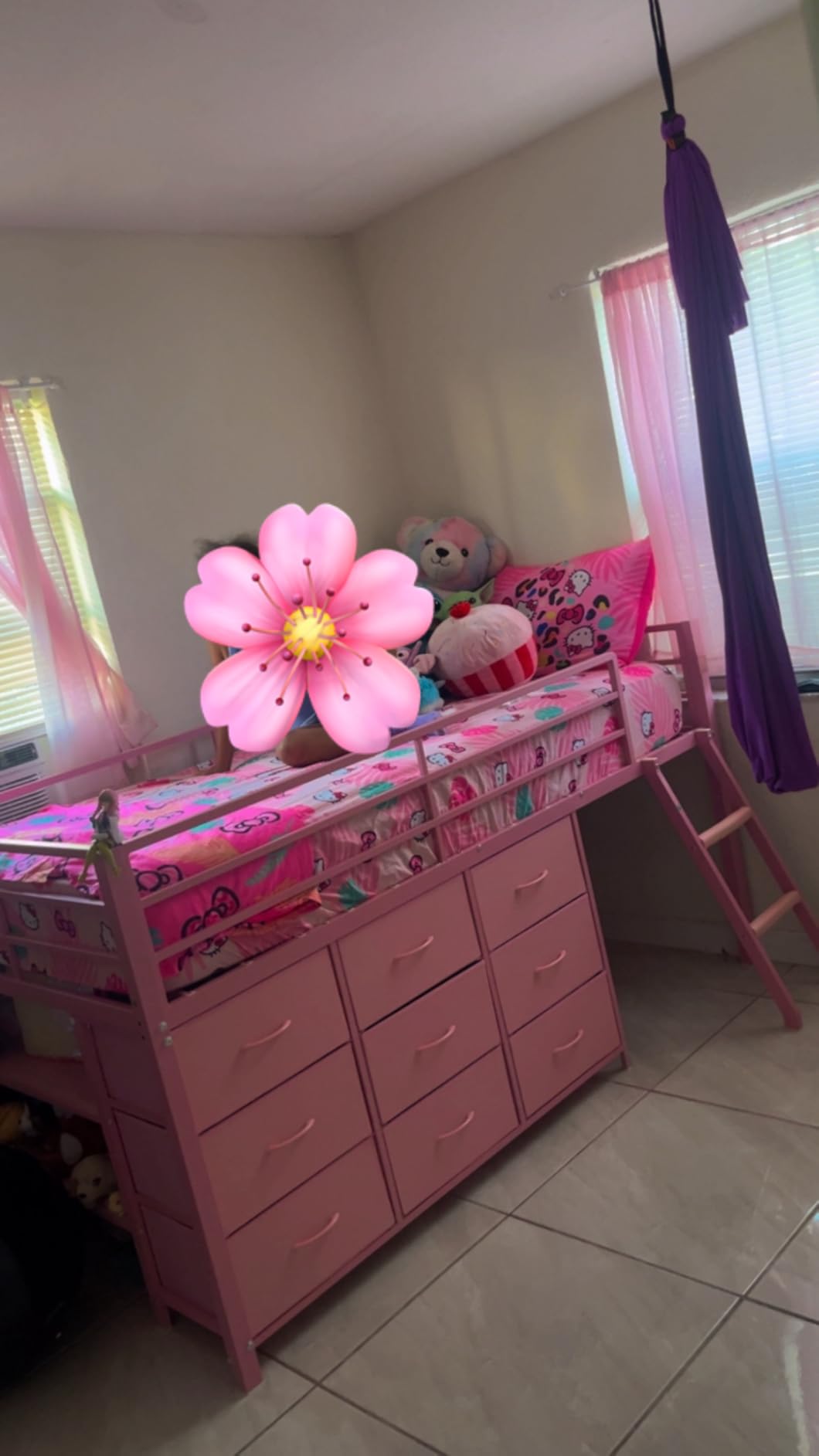 BTHFST Twin Loft Bed for Kids, Low Loft Bed Twin Size with 9 Storage Dresser, LED Lights, 2 Storage Shelves & Stairs, Metal Black Bed with Safety Guardrail for Young Teens, Space Saving, Black customer photo 1