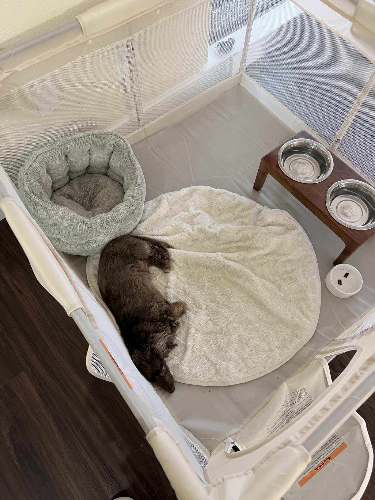 Uanlauo Beige Small Baby Playpen - 47x47in Playpen for Babies and Toddlers, Safe Indoor Play Pen, Baby Pen with Storage Bag and Breathable Mesh customer photo 1