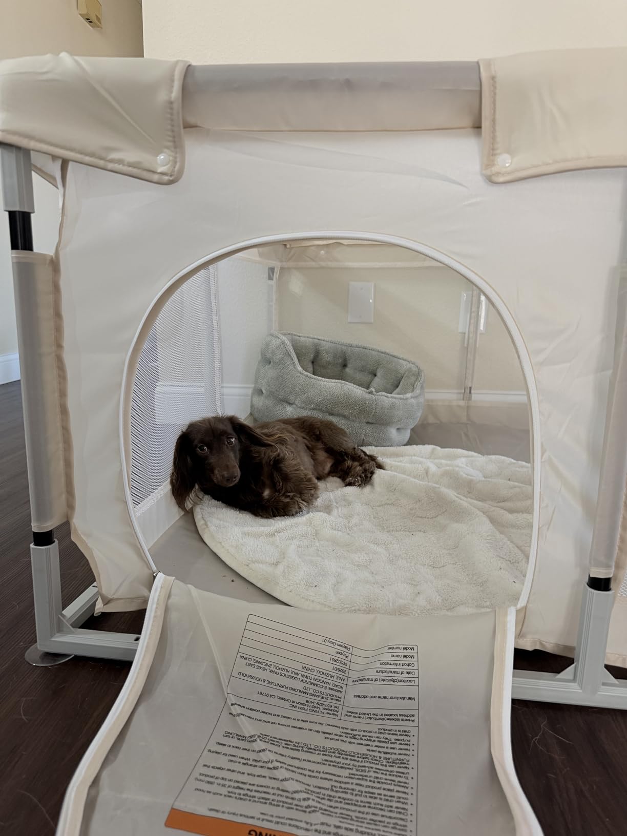 Uanlauo Beige Small Baby Playpen - 47x47in Playpen for Babies and Toddlers, Safe Indoor Play Pen, Baby Pen with Storage Bag and Breathable Mesh customer photo 2