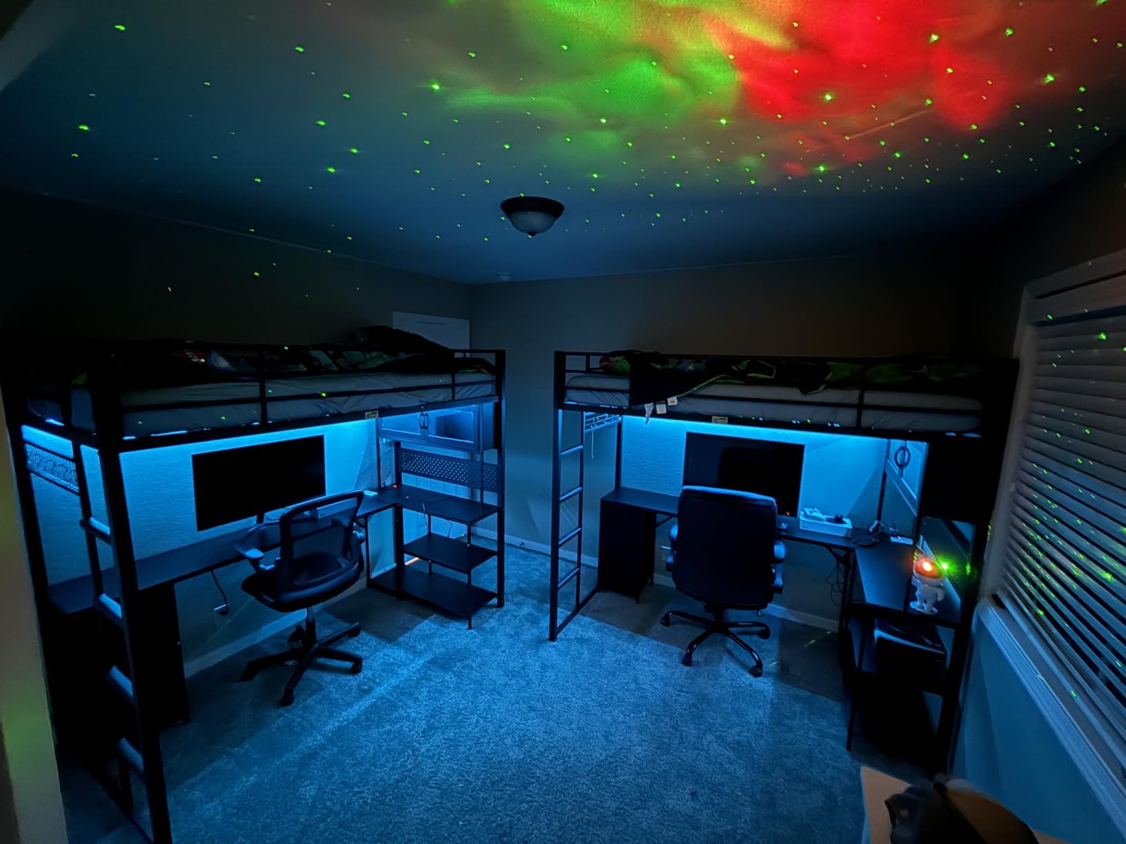 ADORNEVE Twin Size Loft Bed with L-Shaped Gaming Desk, Storage Drawers & Hutch, Expanded Safety Power Outlet, Metal Loft Bed Frame with RGB Lights, Space Saving for Teens, Black customer photo 2