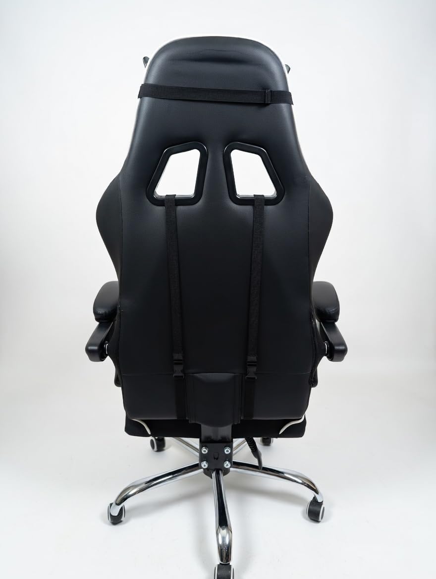 GTPLAYER Gaming Chair, Computer Chair with Footrest and Lumbar Support, Height Adjustable Game Chair with 360°-Swivel Seat and Headrest and for Office or Gaming (Snow White) customer photo 1