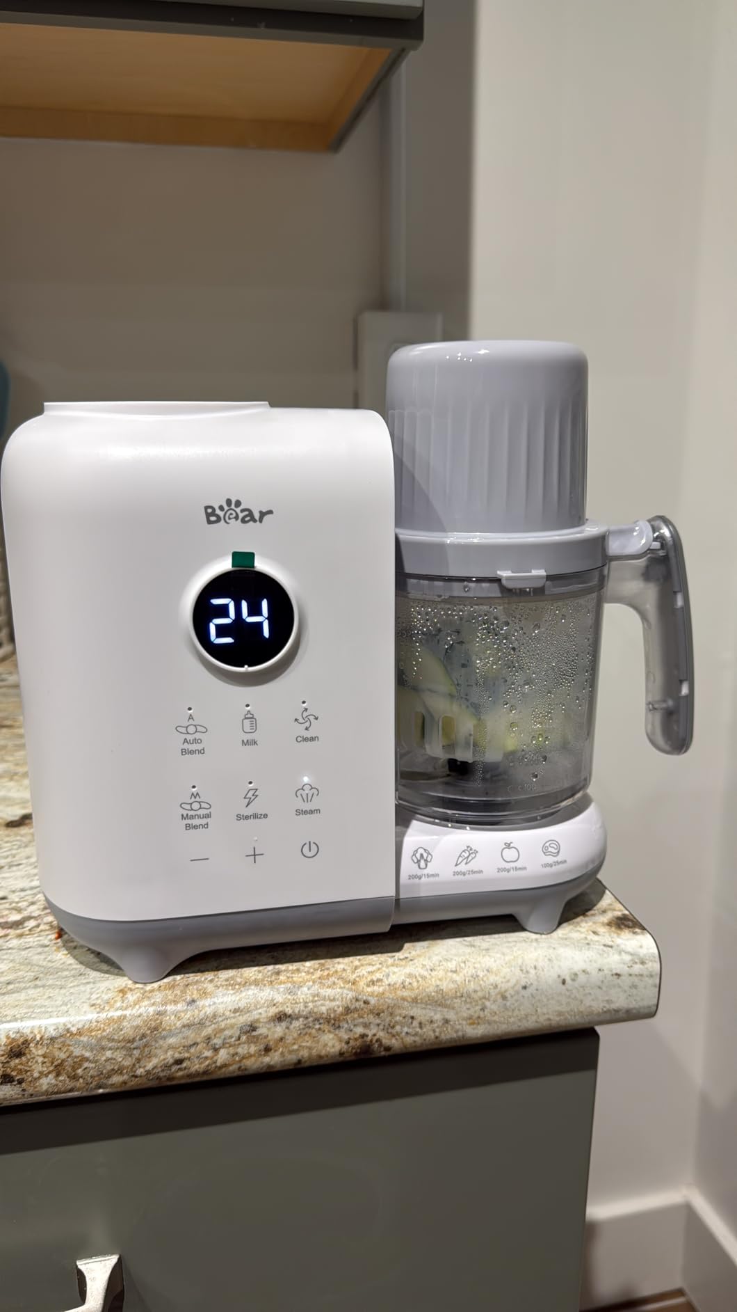 Bear Baby Food Maker with 18.5oz Dual-Layer Steam Baskets, OneStep Baby Food Processor Steamer Puree Blender Grinder Mills, Auto Cooking Grinding & Sterili-zing customer photo 1