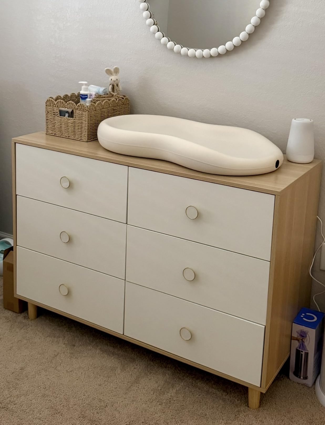 White Dresser for Bedroom, 6 Drawer Dressers with Solid Wood Legs, Baby Dresser for Kids, Storage for Clothes and Baby Essentials customer photo 1