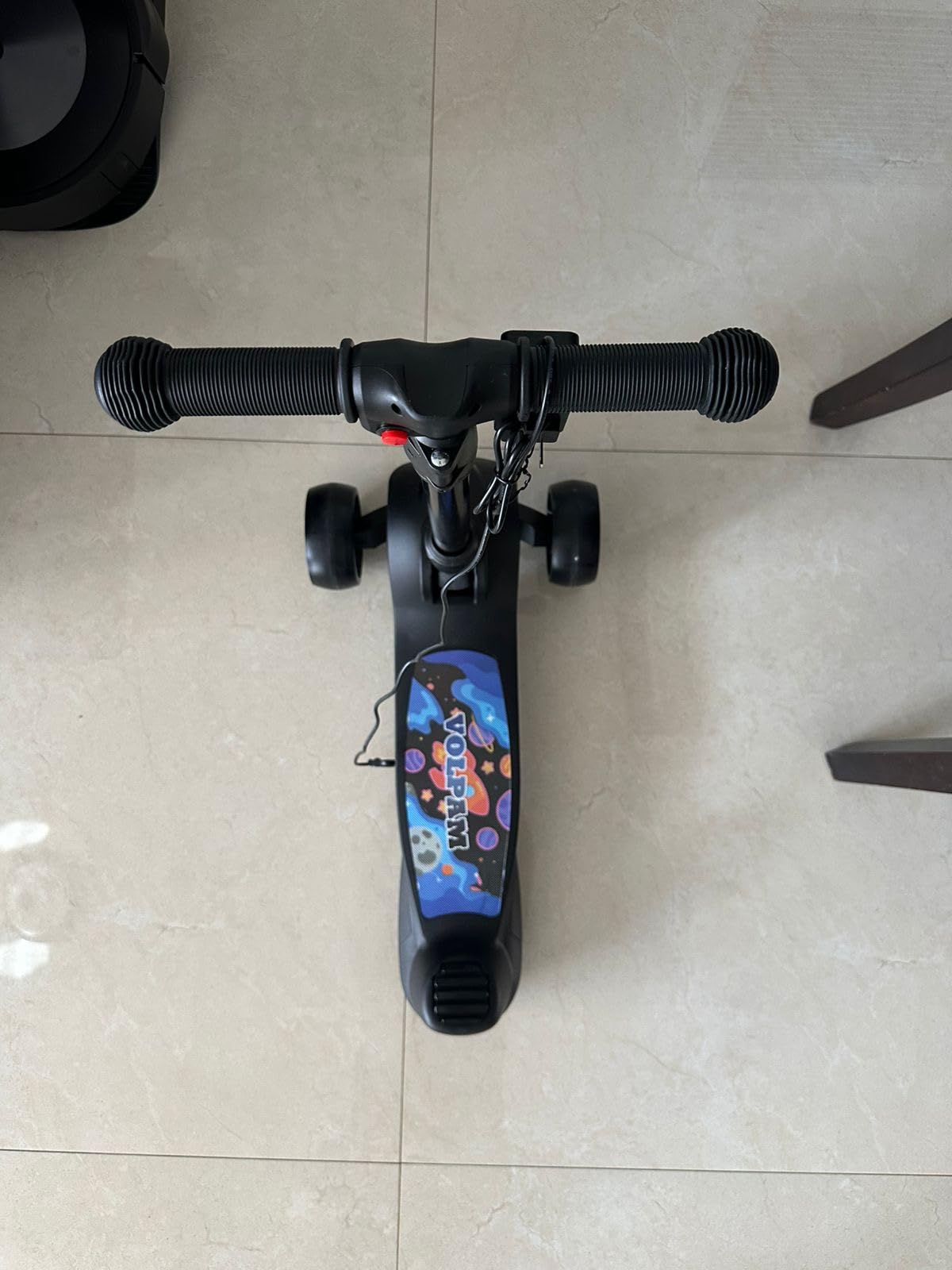 VOLPAM C001 Electric Scooter for Kids, 80W Motor, Max Safe Speed 5MPH, 3 Adjustable Height, Lean-to-Steer, 3.5