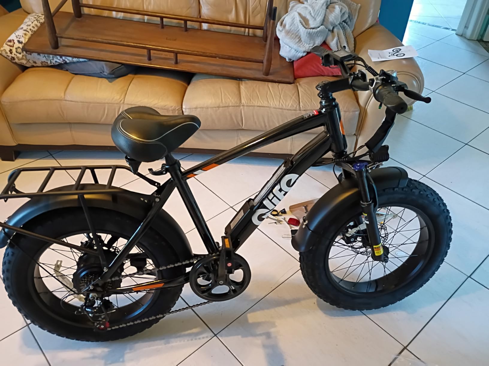 Qlife Racer Fat Tire Series Electric Bike for Adults, 28MPH, 50/65 Miles Mountain Ebike with Peak 1200W Brushless Motor, 48V 10AH/13AH Removable Battery, 20X4.0 Tire Step Over E-MTB with 7-Speed customer photo 1