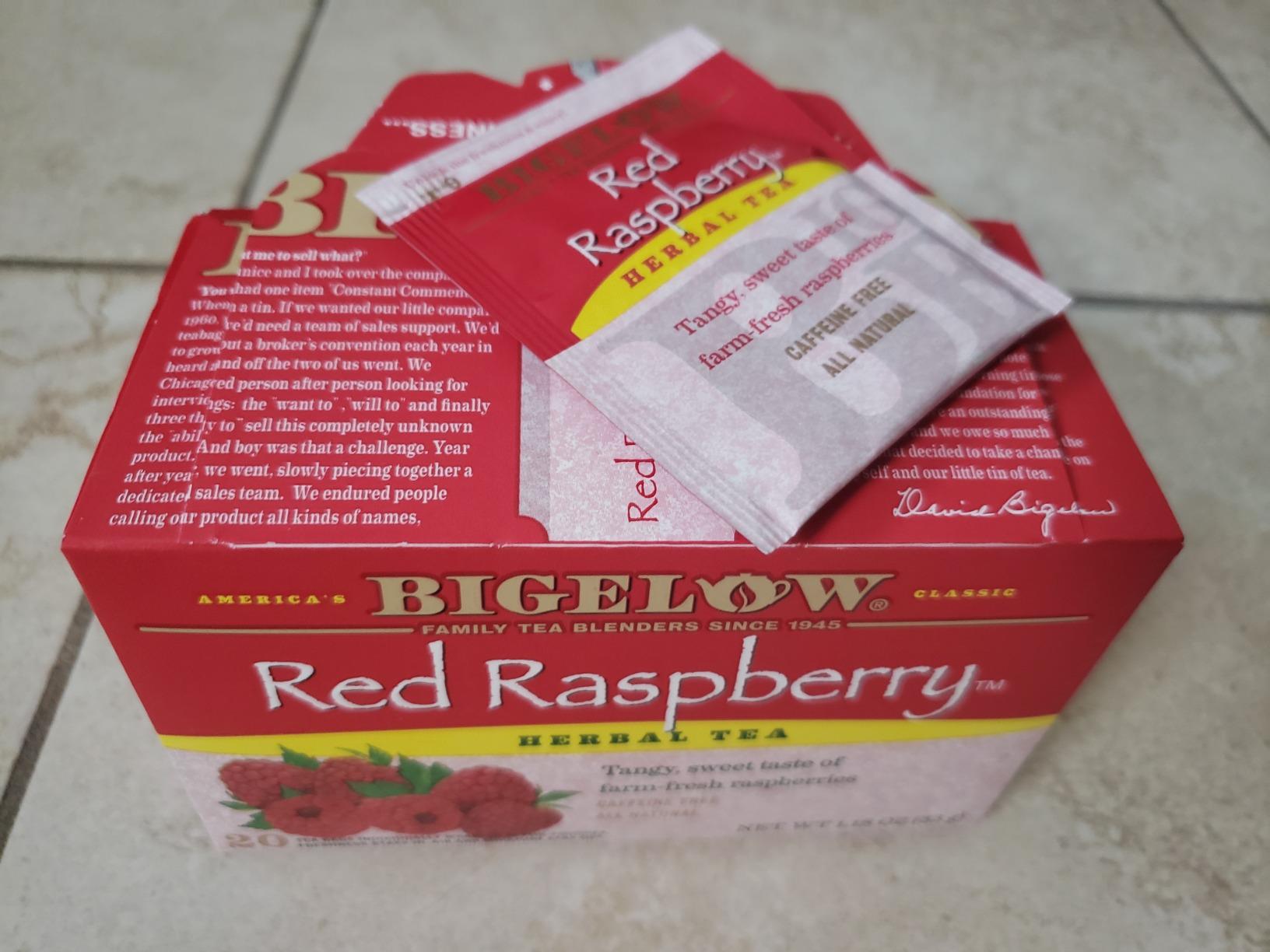 Bigelow Tea Red Raspberry Herbal Tea, Caffeine Free Tea with Red Raspberries, Apples and Elderberries, 20 Count Box (Pack of 6), 120 Total Tea Bags customer photo 2