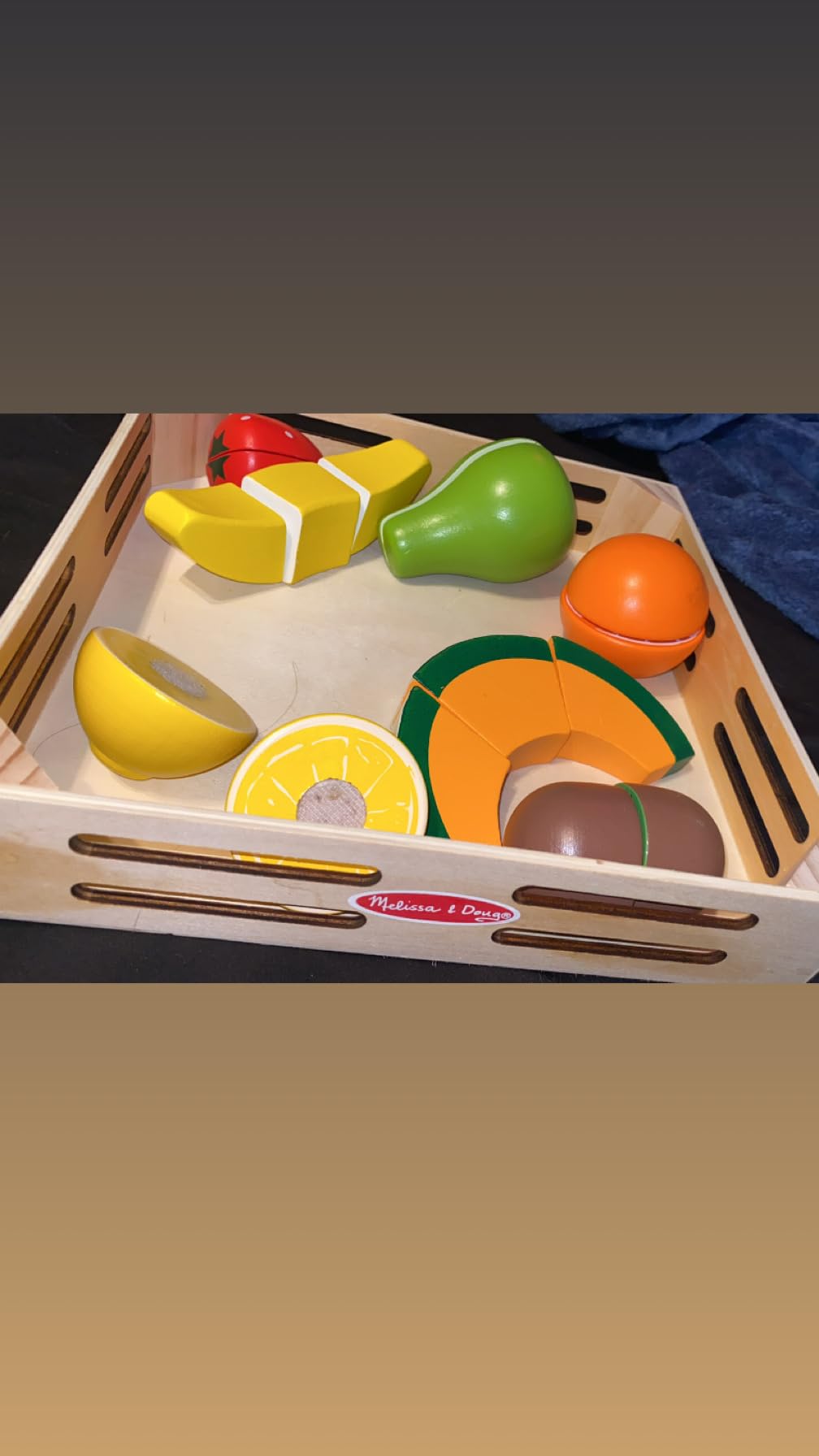 Melissa & Doug Wooden Cutting Fruit Toy Food Set & Pretend Play Kitchen Accessories, Preschool Learning Toys for Girls & Boys 3+ customer photo 1