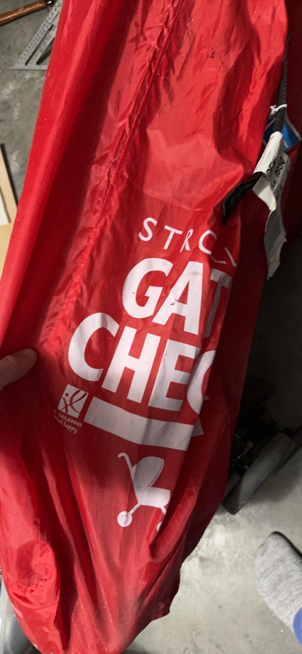 J.L. Childress Gate Check Bag for Umbrella Strollers - Travel Bag for Airplane, Fits Most Single Umbrella Baby Strollers, Airport Accessories for Gate Check, Flying Essentials - Red customer photo 1