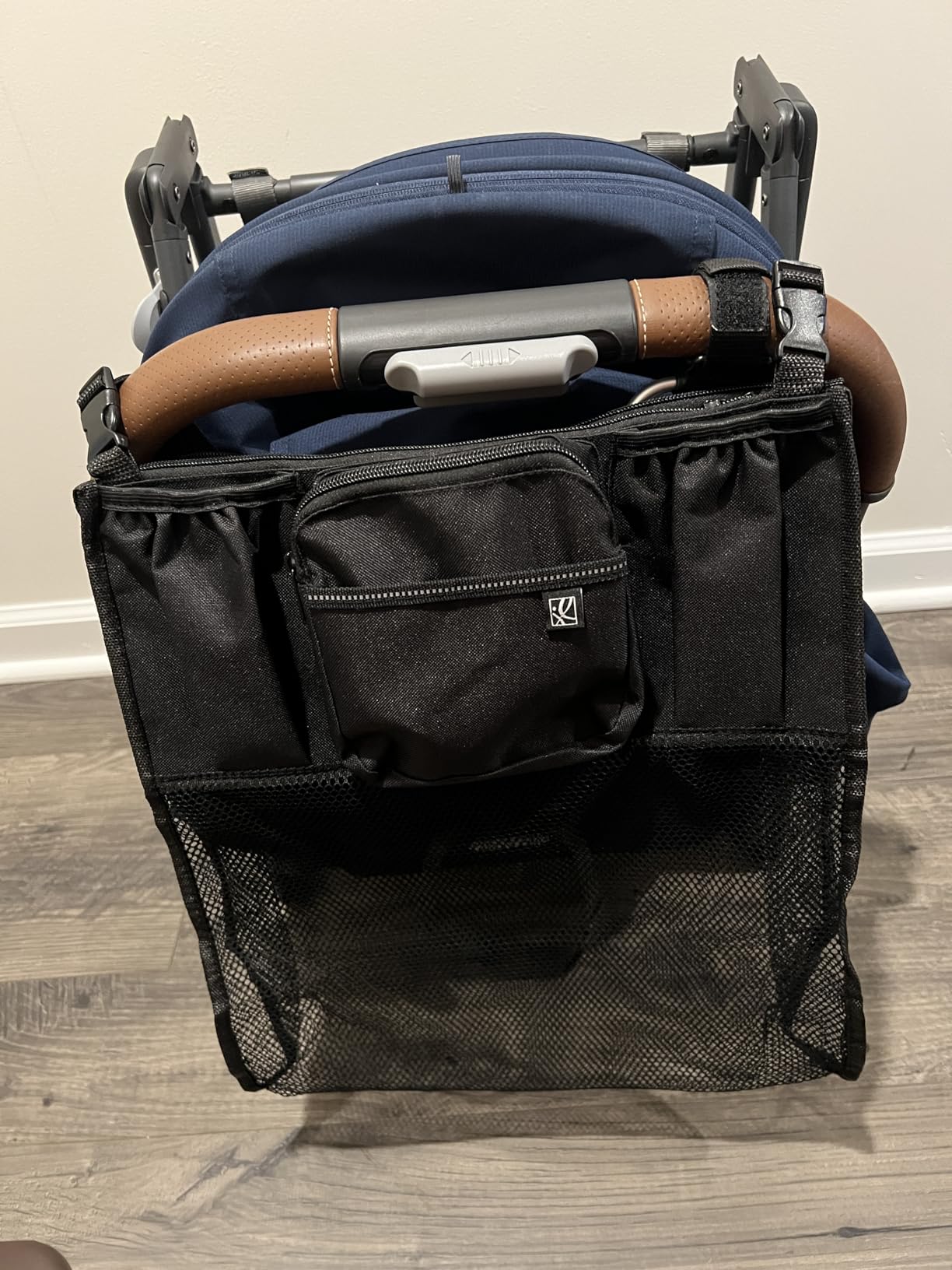 J.L. Childress Cups 'N Cargo Universal Stroller Caddy Organizer - Essential Travel Accessories for Baby Stroller, Includes Cup Holders & Mesh Storage Bag, Fits UPPAbaby, Doona, Nuna, & More - Black customer photo 2