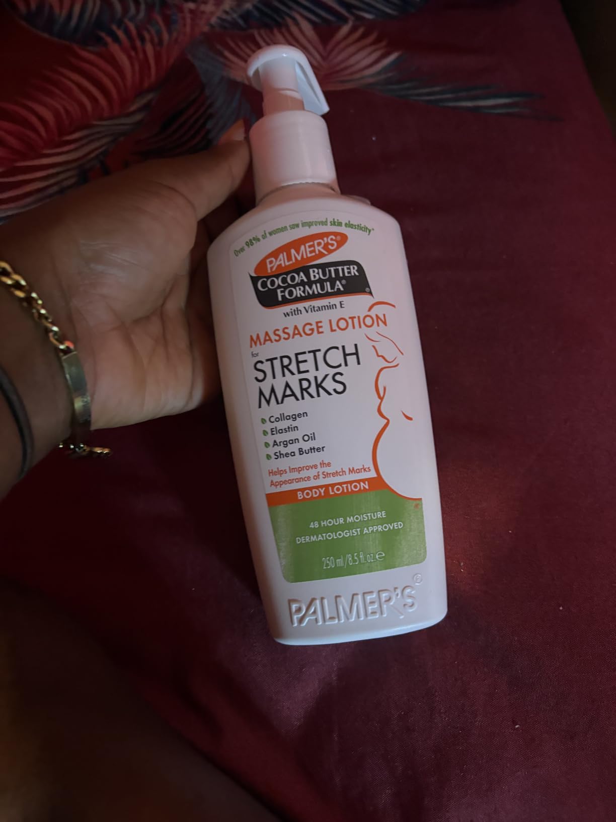 Palmer's Cocoa Butter Formula Massage Lotion For Stretch Marks, Pregnancy Skin Care, Belly Cream with Collagen, Elastin, Argan OIl and Shea Butter, 8.5 Ounces customer photo 2