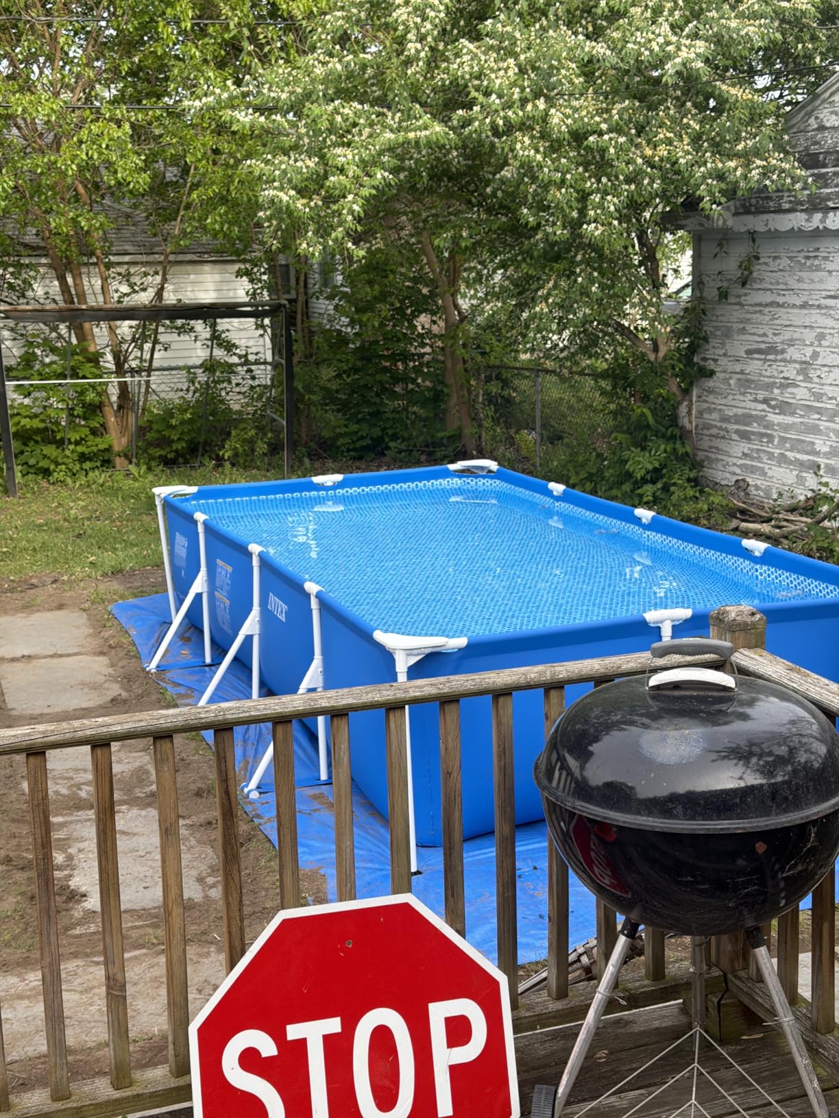 INTEX Rectangular Frame 9 ft 10 in x 6 ft 6.75 in x 29.5 in Above Ground Pool, Swimming Pool with Steel Frame, Pump Not Included customer photo 2