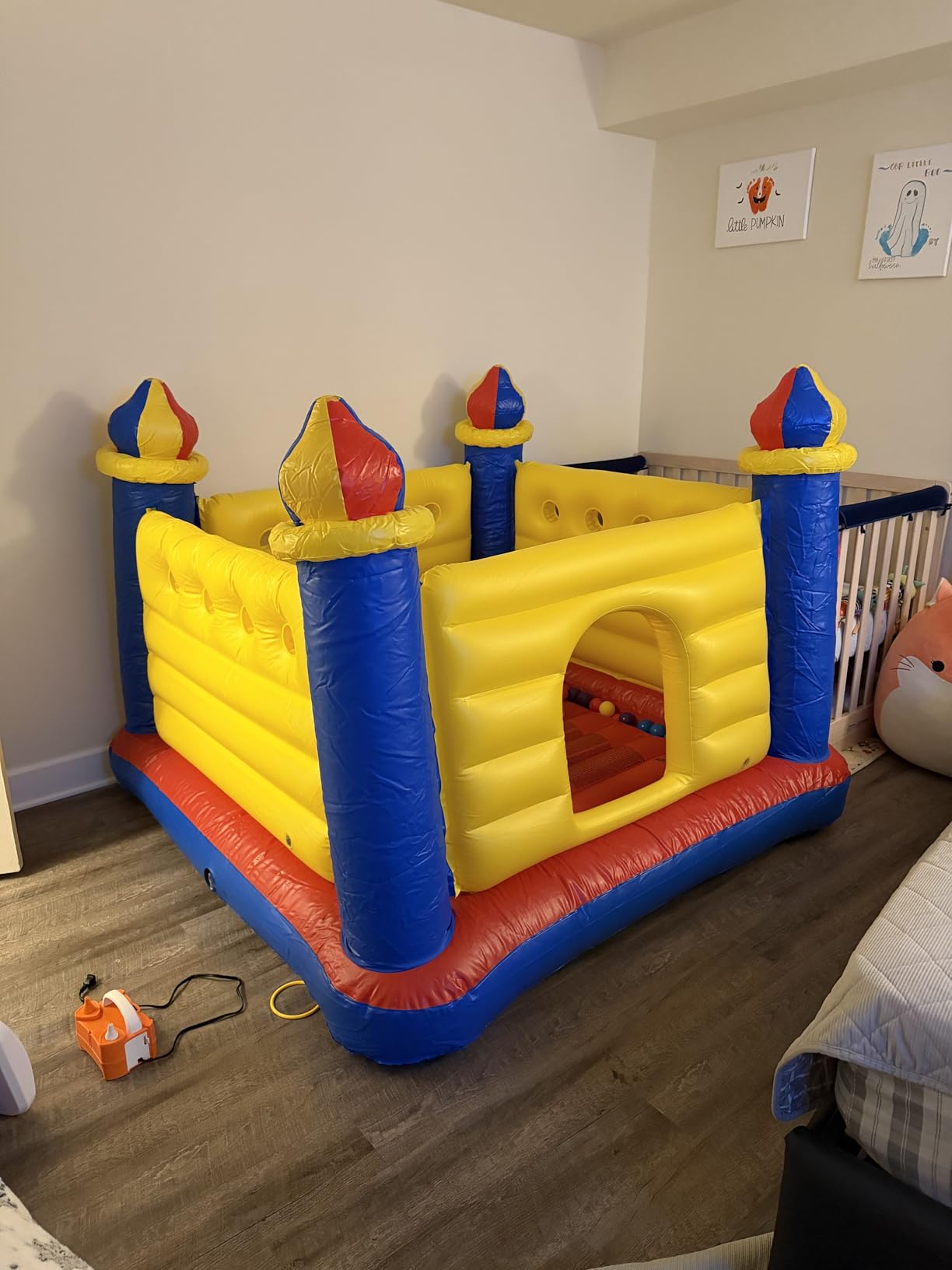 Intex Inflatable Colorful Jump-O-Lene Castle Bounce House, for 2 Kids Ages 3-6 - Large Blow-Up Indoor Outdoor Children's Bouncer Jumper Playhouse customer photo 2