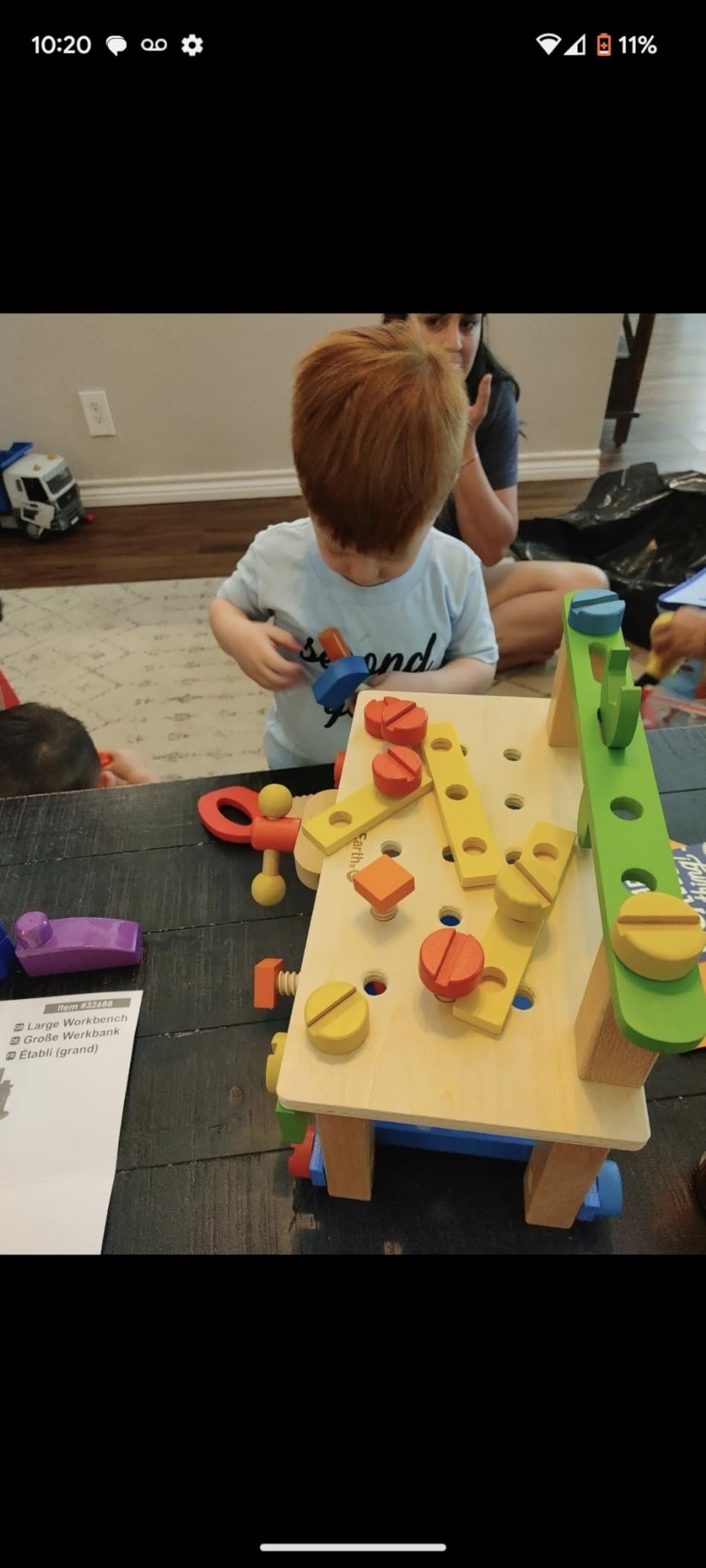 EverEarth Toddler Workbench with Tools. Wooden Building Set Hammer Toy customer photo 2