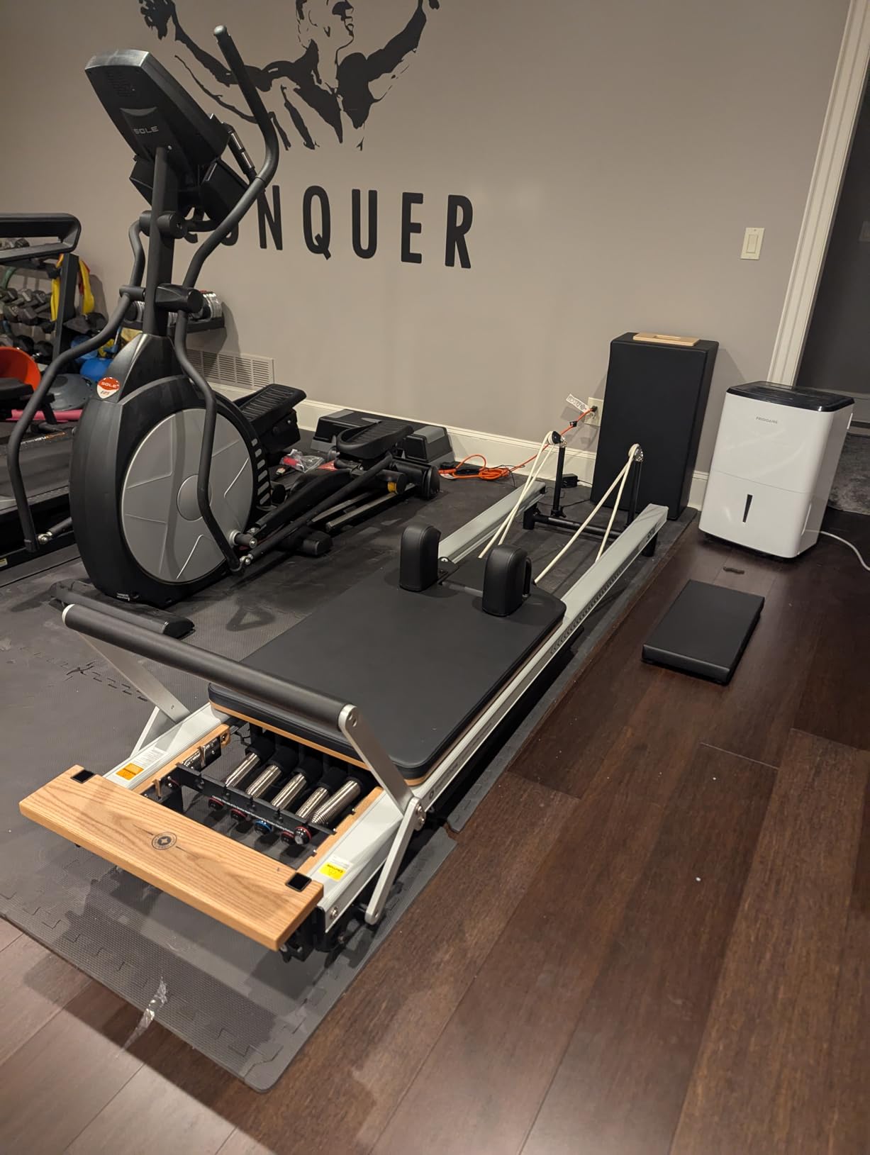 Merrithew at Home SPX Reformer Package with Reformer Box, Footstrap, Padded Platform Extender and Metal Roll-up Pole - Pilates Workouts at Home customer photo 1