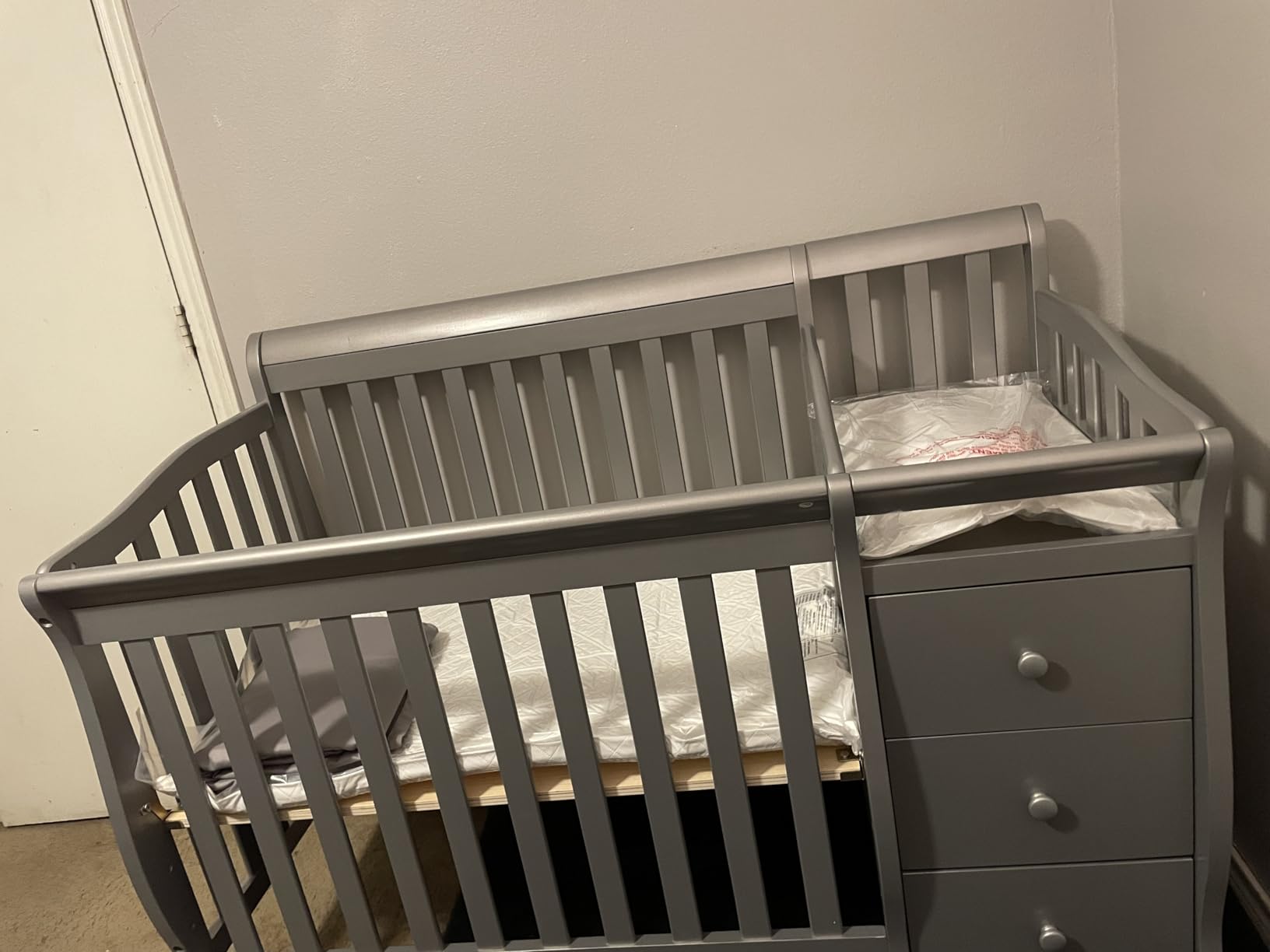 Dream On Me Jayden 4-in-1 Mini Convertible Baby Crib & Changer with Storage in Espresso, Pinewood, GreenGuard Gold & BSA, 1