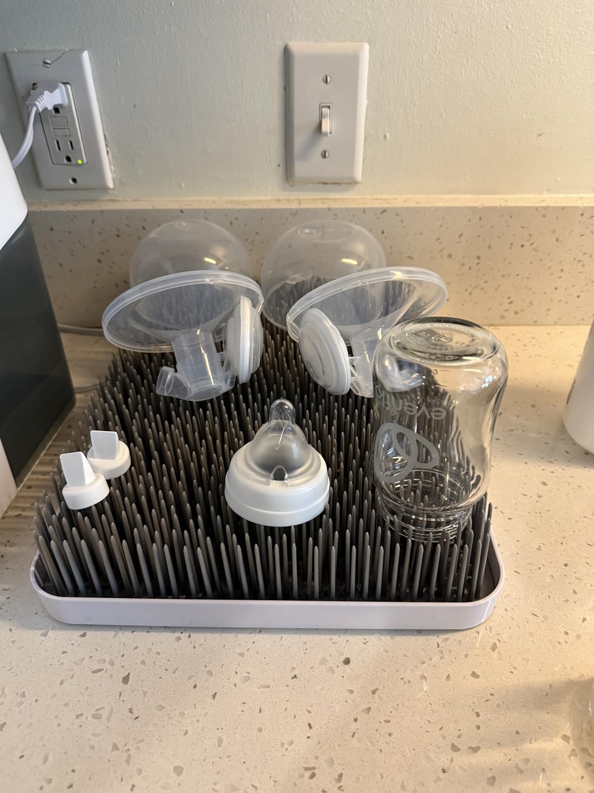 Boon Lawn Countertop Baby Bottle Drying Rack with Antimicrobial Tray - Spring Green customer photo 1