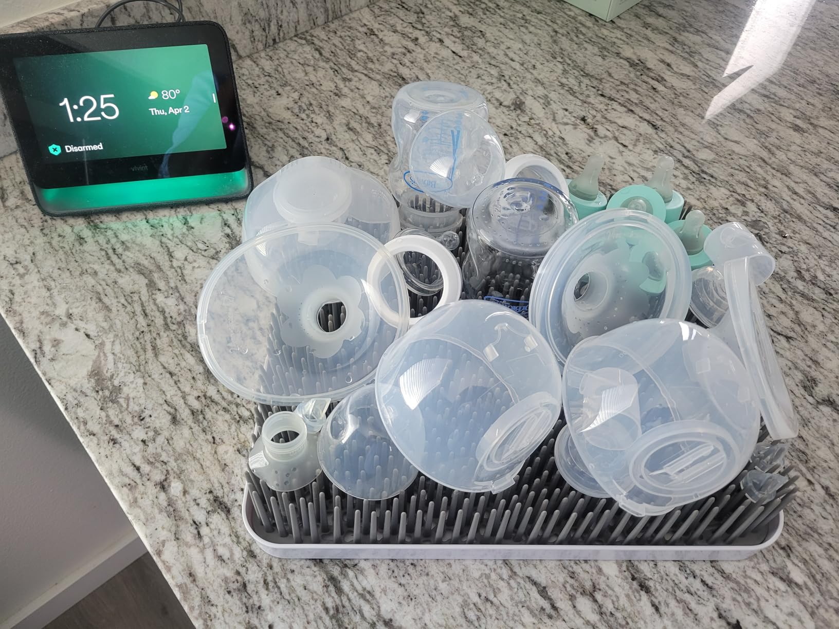 Boon Lawn Countertop Baby Bottle Drying Rack with Antimicrobial Tray - Spring Green customer photo 2