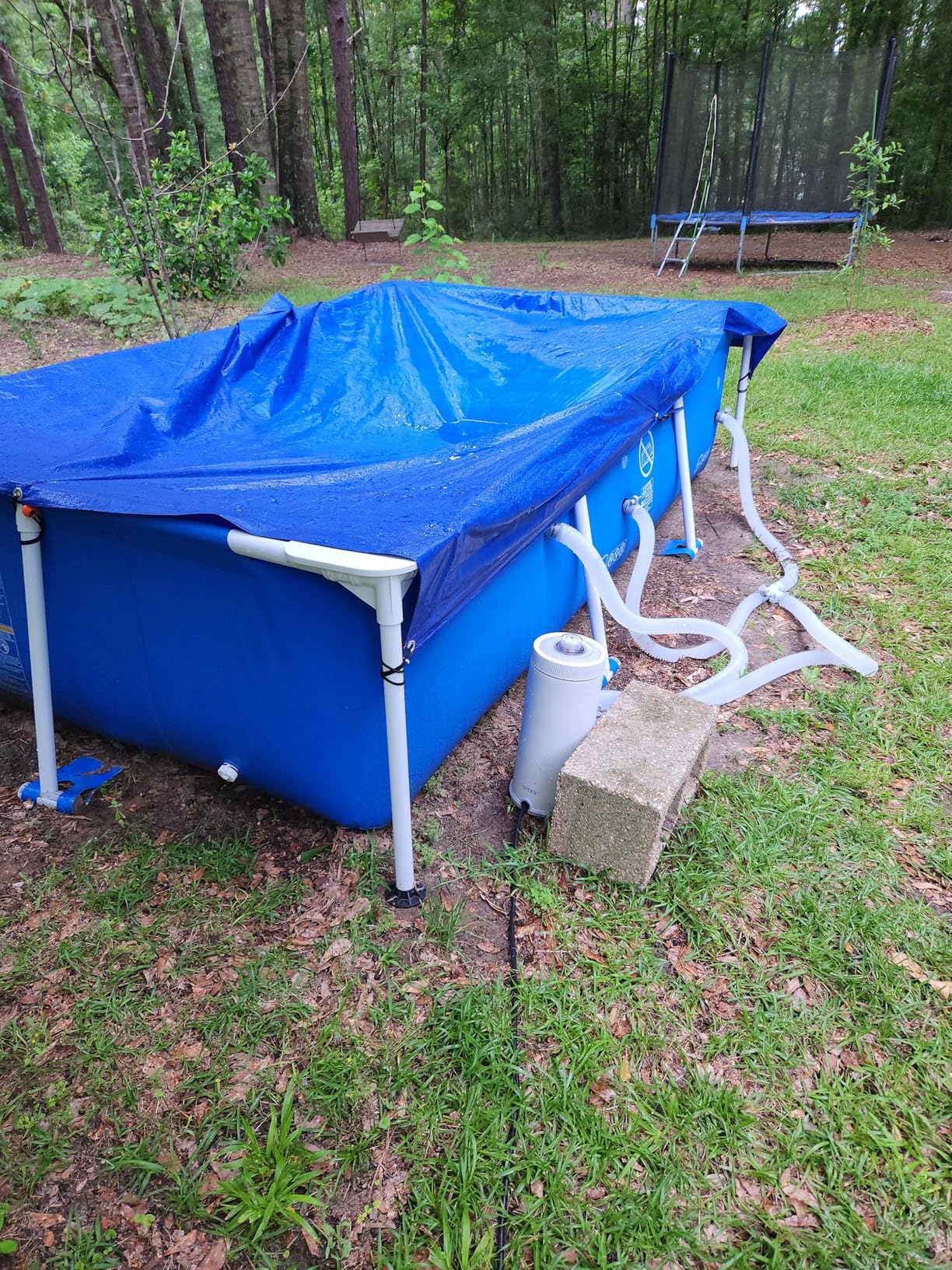 INTEX Rectangular Frame 7 ft 2 in x 4 ft 11 in x 23 in Above Ground Pool, Swimming Pool with Steel Frame, Pump Not Included customer photo 2