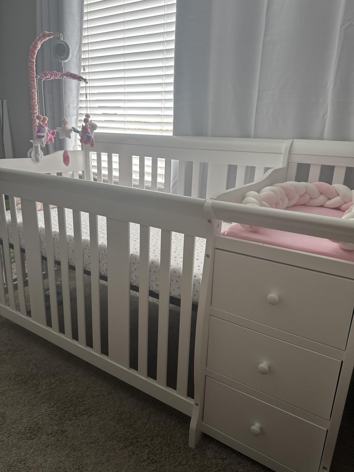 Storkcraft Portofino 5-in-1 Convertible Crib and Changer - Crib and Changing Table Combo with Drawer, Converts to Toddler Bed, Daybed and Full-Size Bed, Storage Drawer (Espresso) customer photo 1