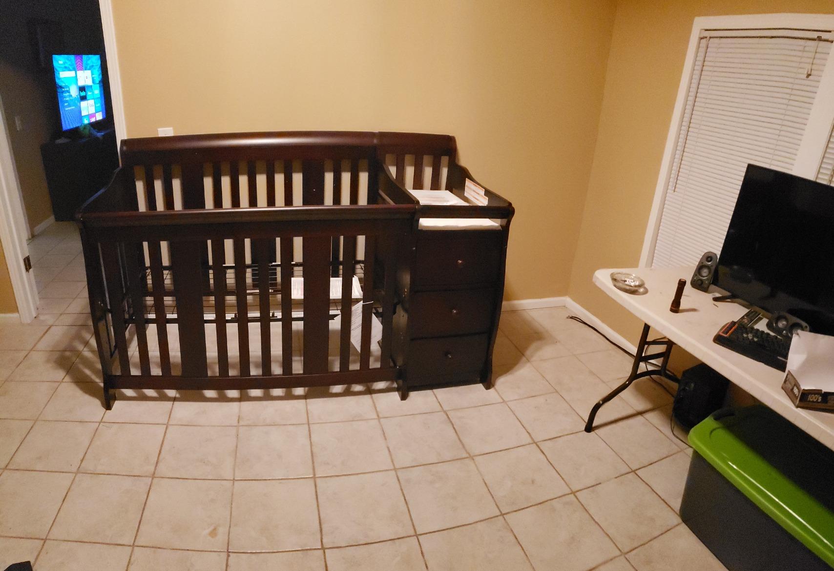 Storkcraft Portofino 5-in-1 Convertible Crib and Changer - Crib and Changing Table Combo with Drawer, Converts to Toddler Bed, Daybed and Full-Size Bed, Storage Drawer (Espresso) customer photo 2