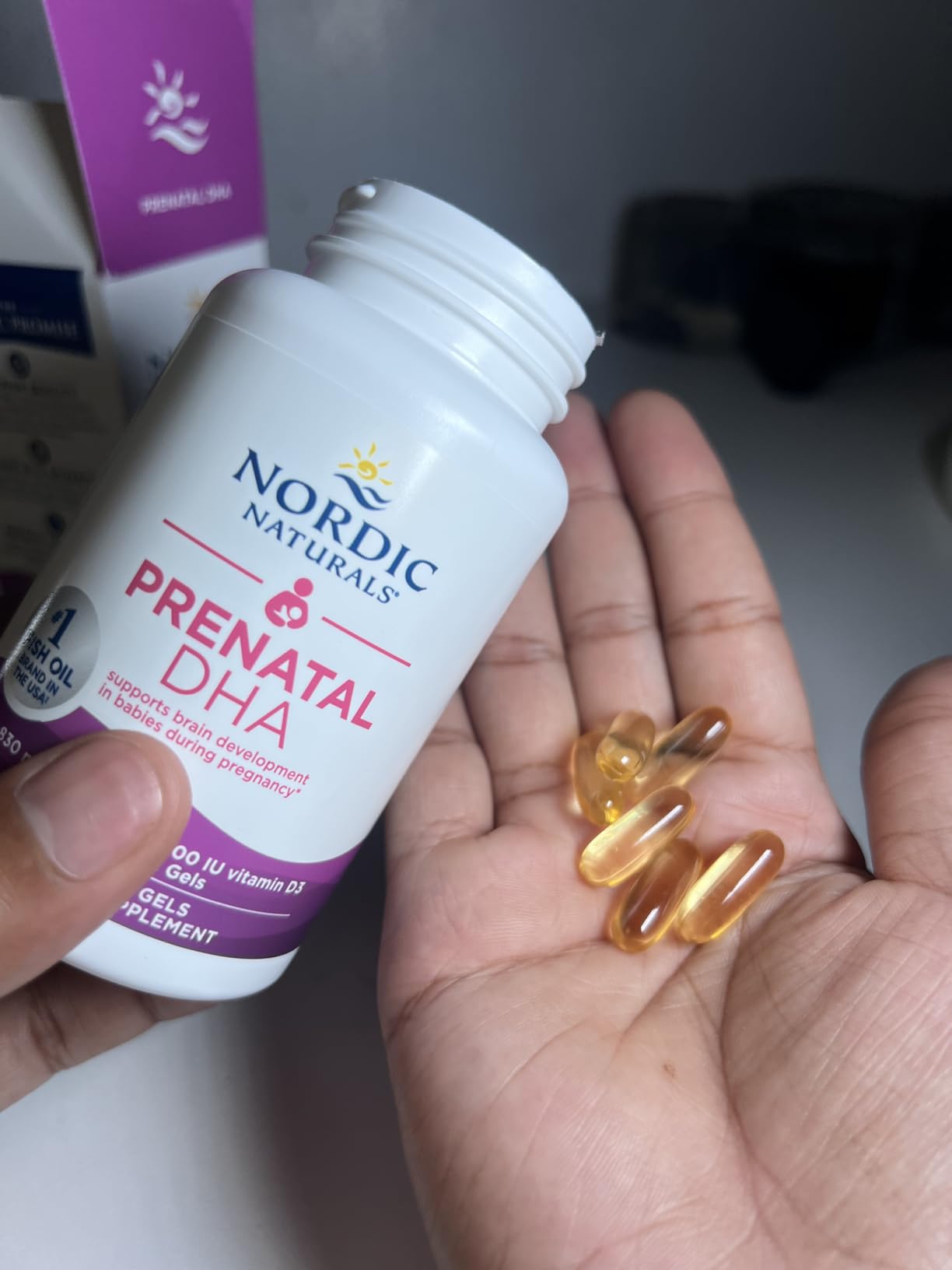 Nordic Naturals Prenatal DHA, Unflavored - 90 Soft Gels - 830 mg Omega-3 + 400 IU Vitamin D3 - Supports Brain Development in Babies During Pregnancy & Lactation - Non-GMO customer photo 1