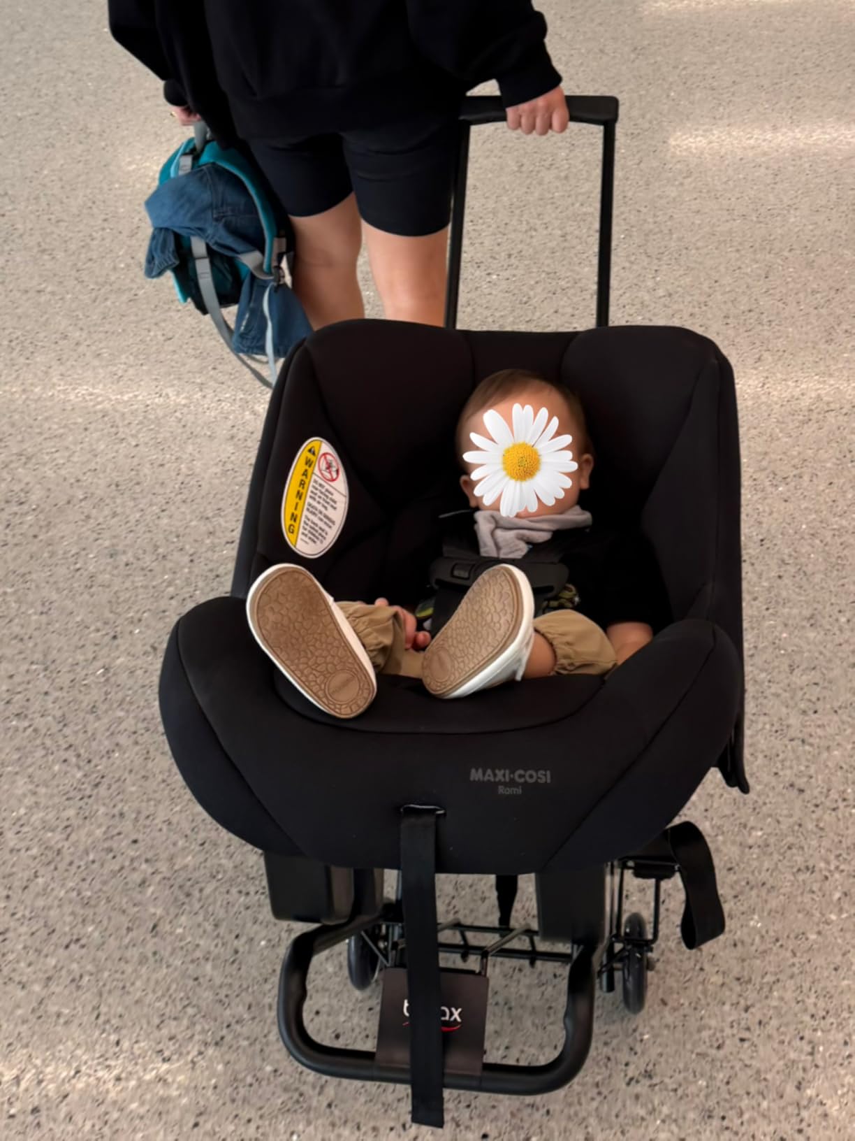 Britax Car Seat Travel Cart | Adjustable Handle + Compact Fold + Fits in Airplane Overhead Bin, Black, 42x13.5x5.5 Inch customer photo 2