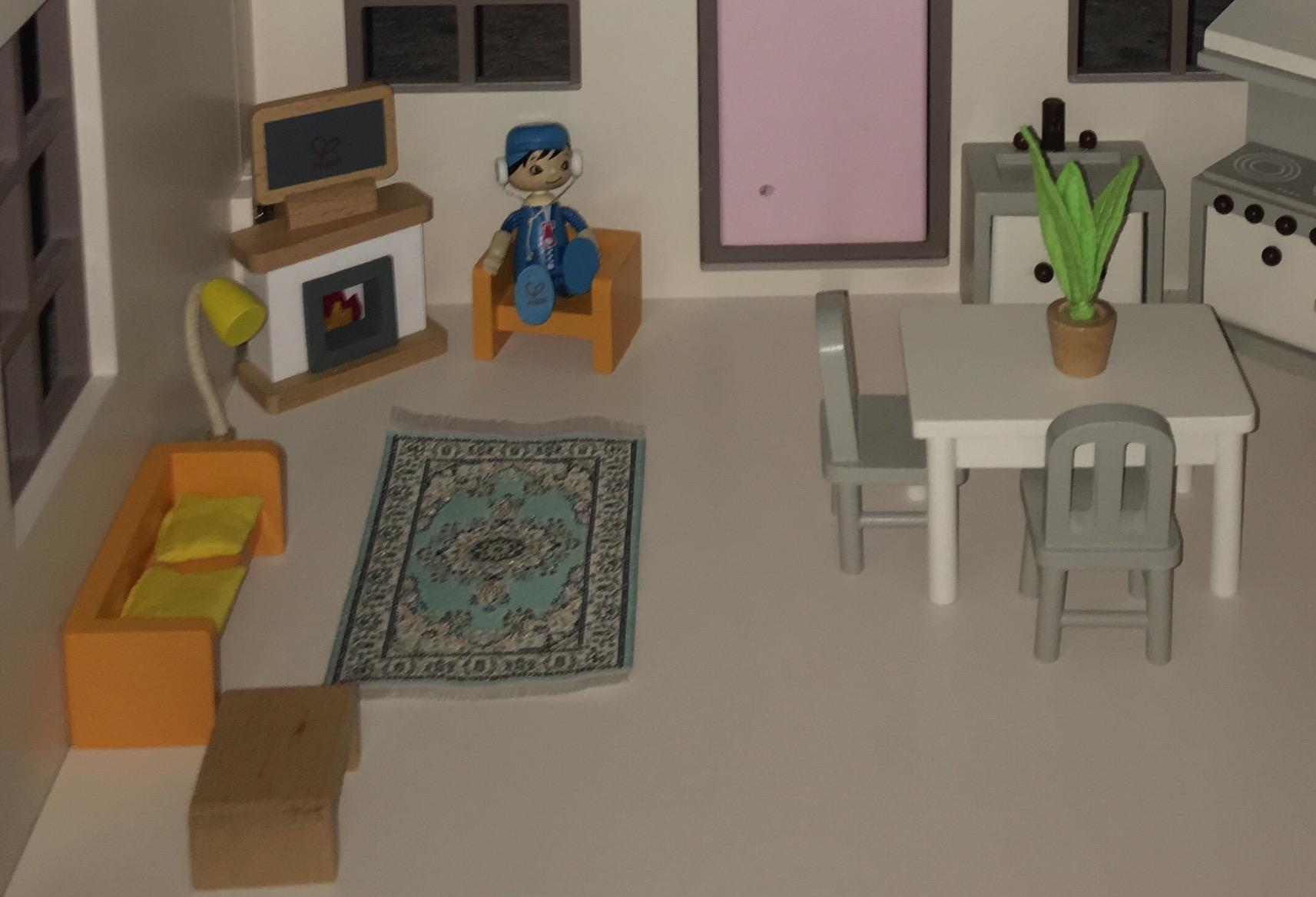 Hape Wooden Doll House Furniture Media Room Set | Pretend Playset for Kid's Wooden Dollhouse customer photo 1