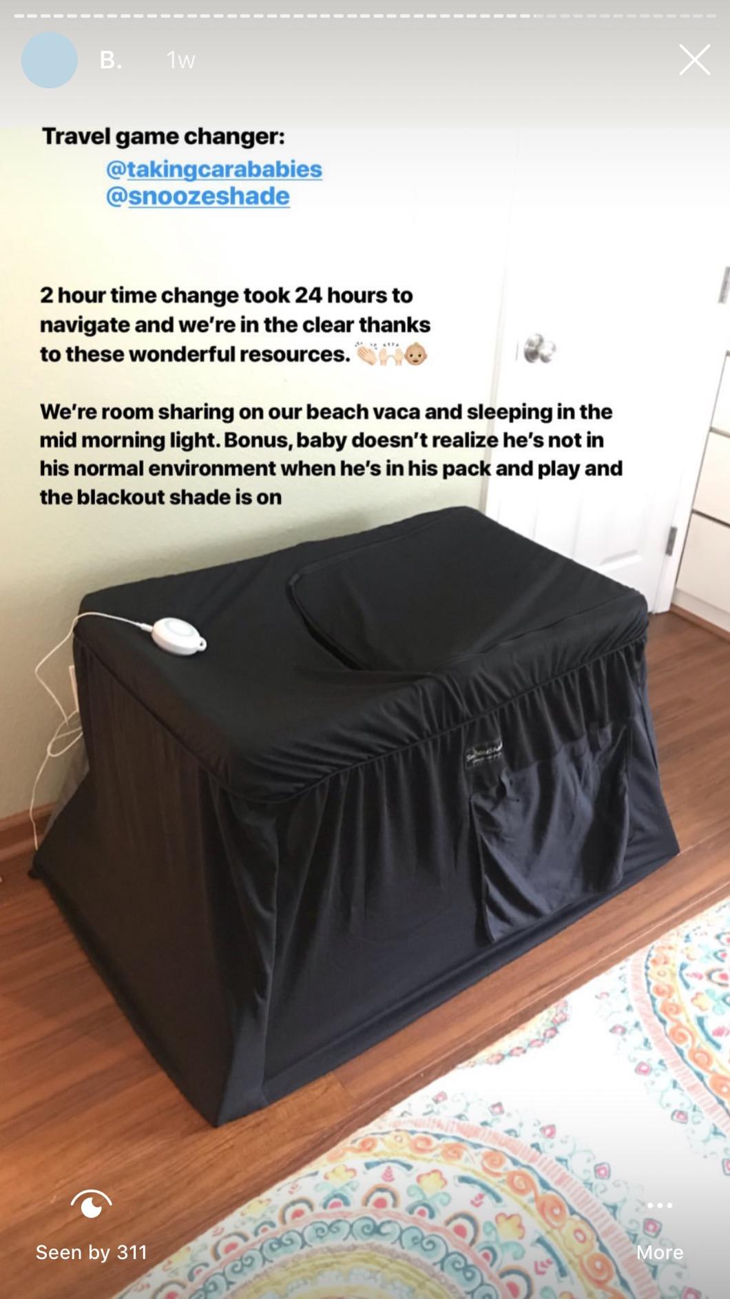 SnoozeShade Pack n Play & Travel Crib Blackout Cover | Blackout Crib Cover & Pack and Play Black Out Cover | Mom-Invented Safety Tested with Optimal Airflow customer photo 1
